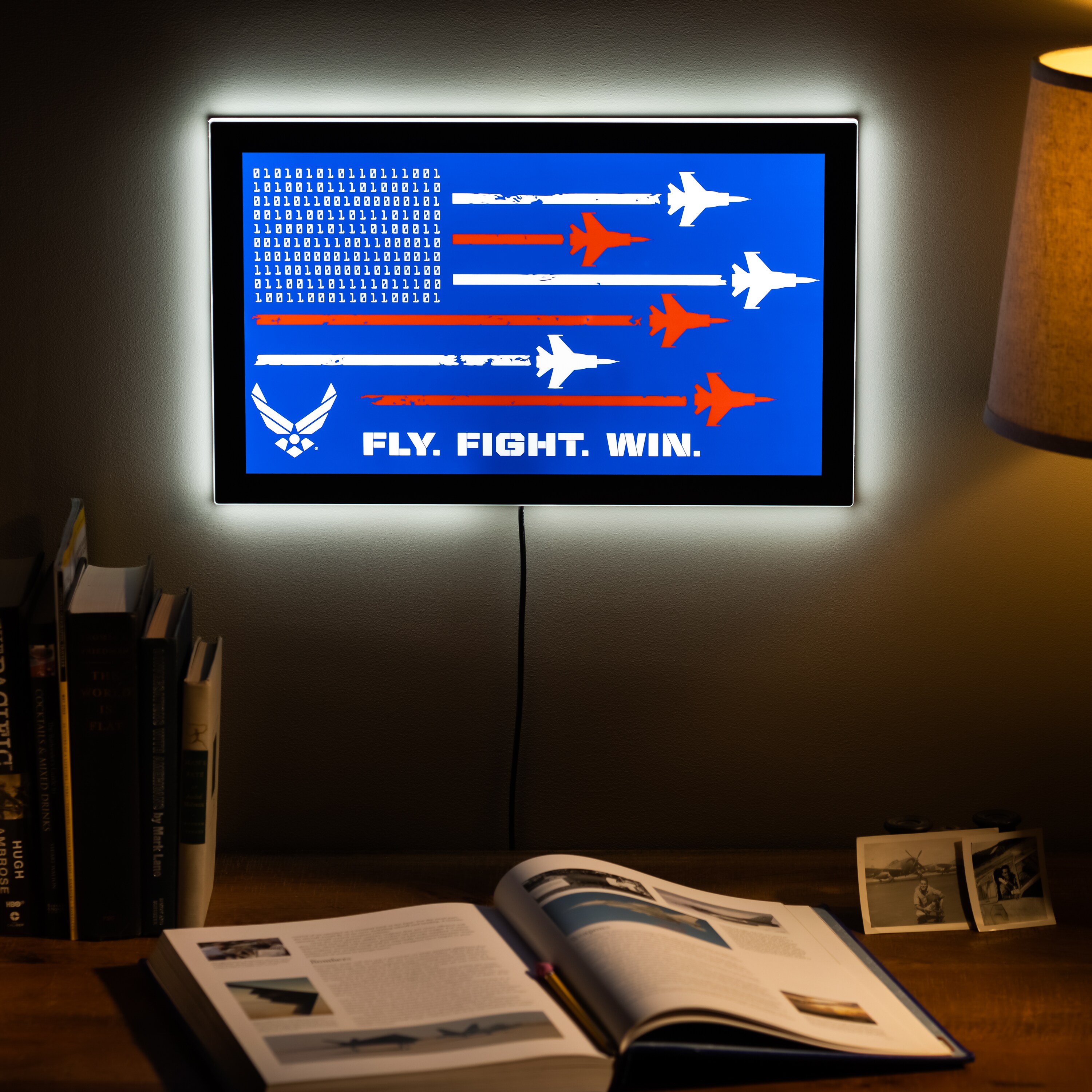 18" x 15" Blue and Red Acrylic LED Patriotic Wall Decor