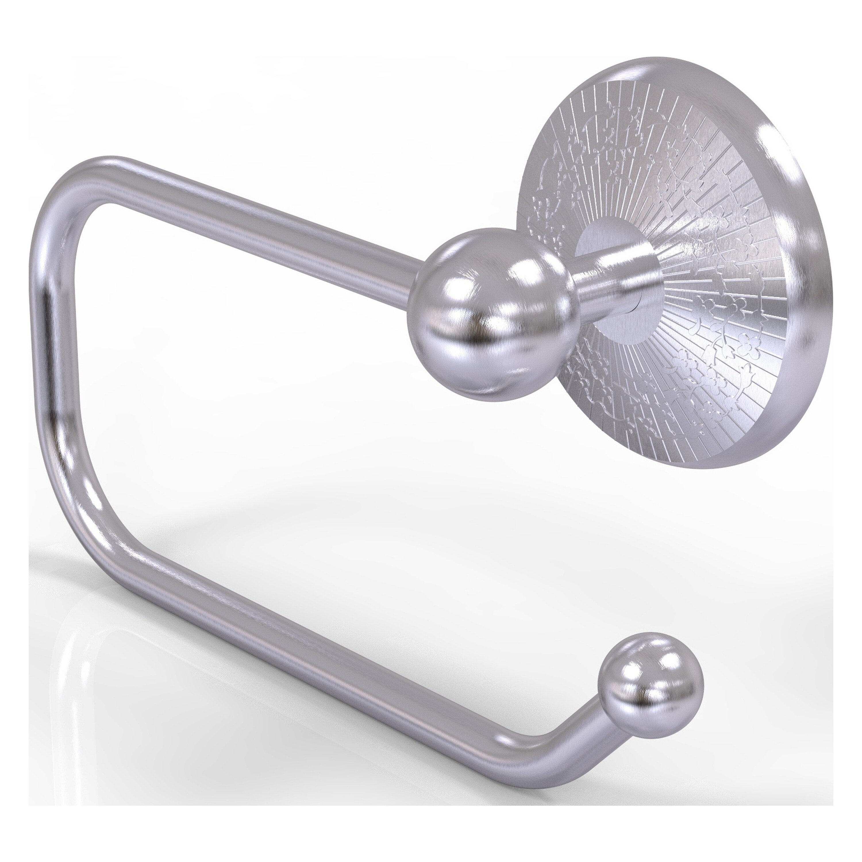 Allied Brass PMC-24E-SCH Prestige Monte Carlo Satin Chrome Wall mount Single post Toilet Paper Holder 1 -Rolls