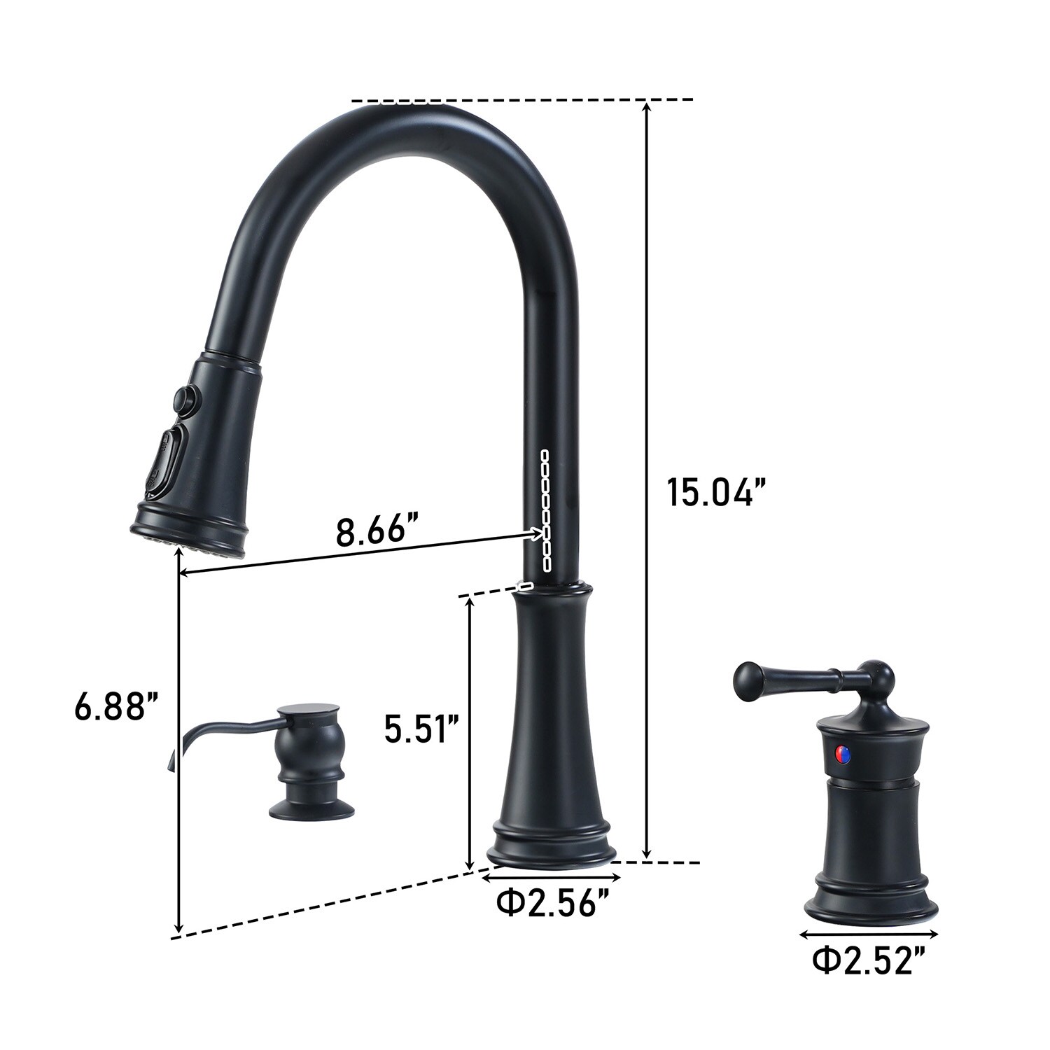 Mondawe MD-D95-MB Kitchen-Faucets - View #7