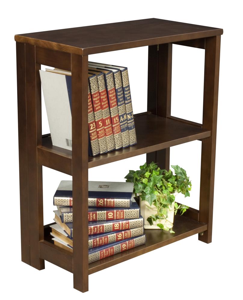 Regency FF2822MW Flip Flop Mocha Walnut Wood 2-Shelf Modular Bookcase (22-in W x 28-in H x 12-in D)
