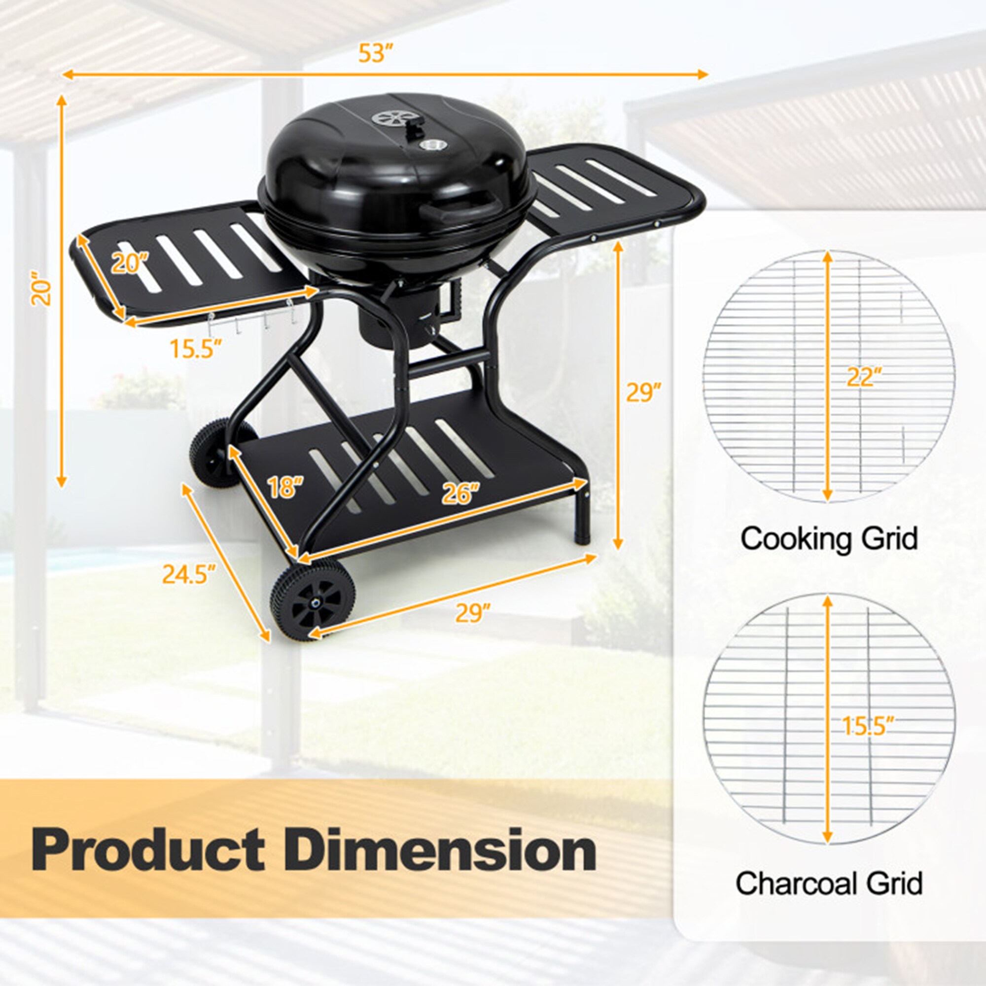 Mondawe MO114BK Charcoal-Grills - View #9