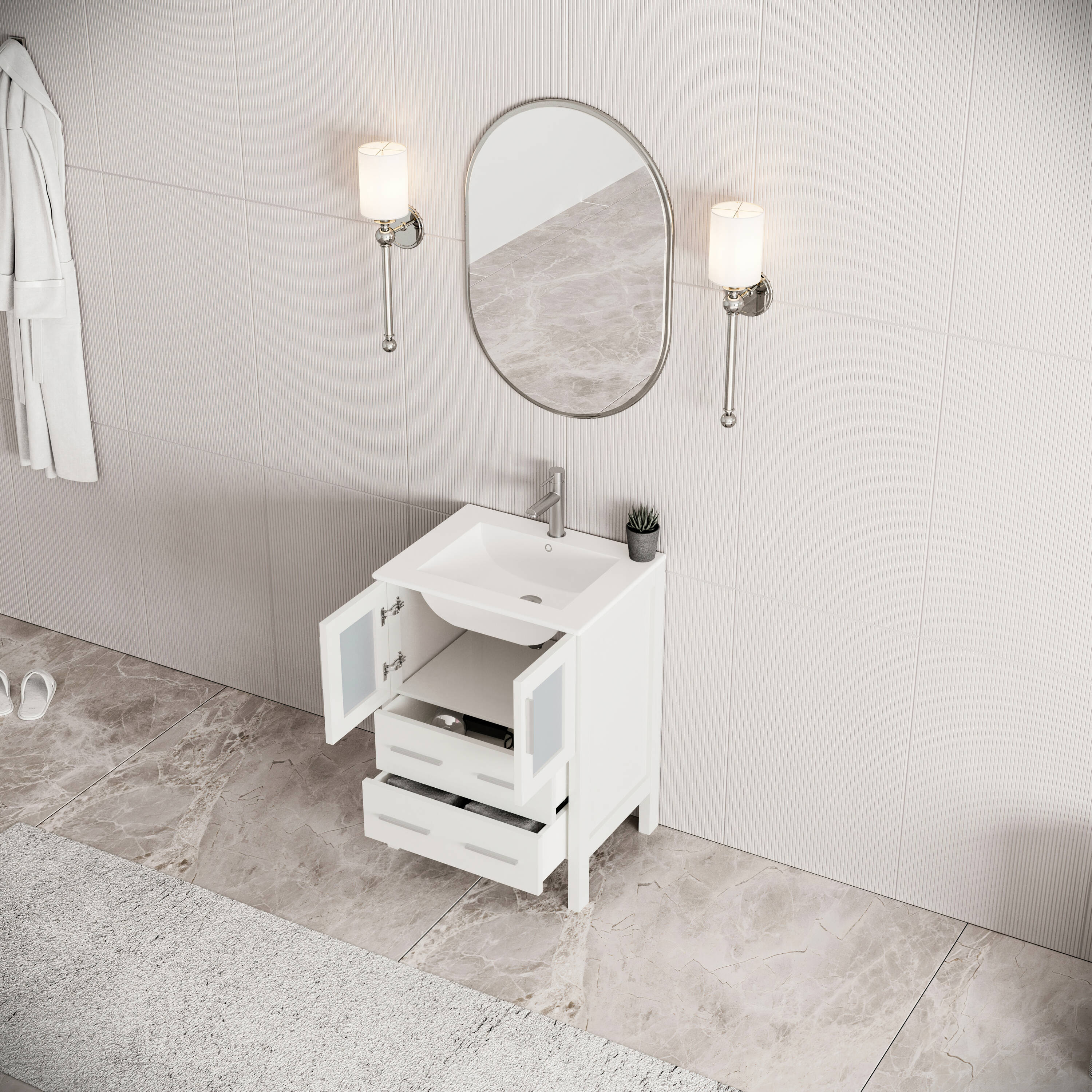 Fresca FCB6224WH-I Bath-Vanity-Combo - View #3