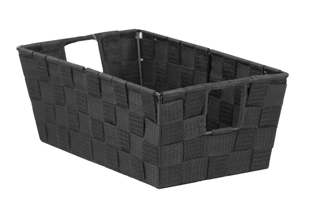 Home Basics LOW55283 (11.75-in W x 4.37-in H x 6.75-in D) Black Polyester Stackable Bin
