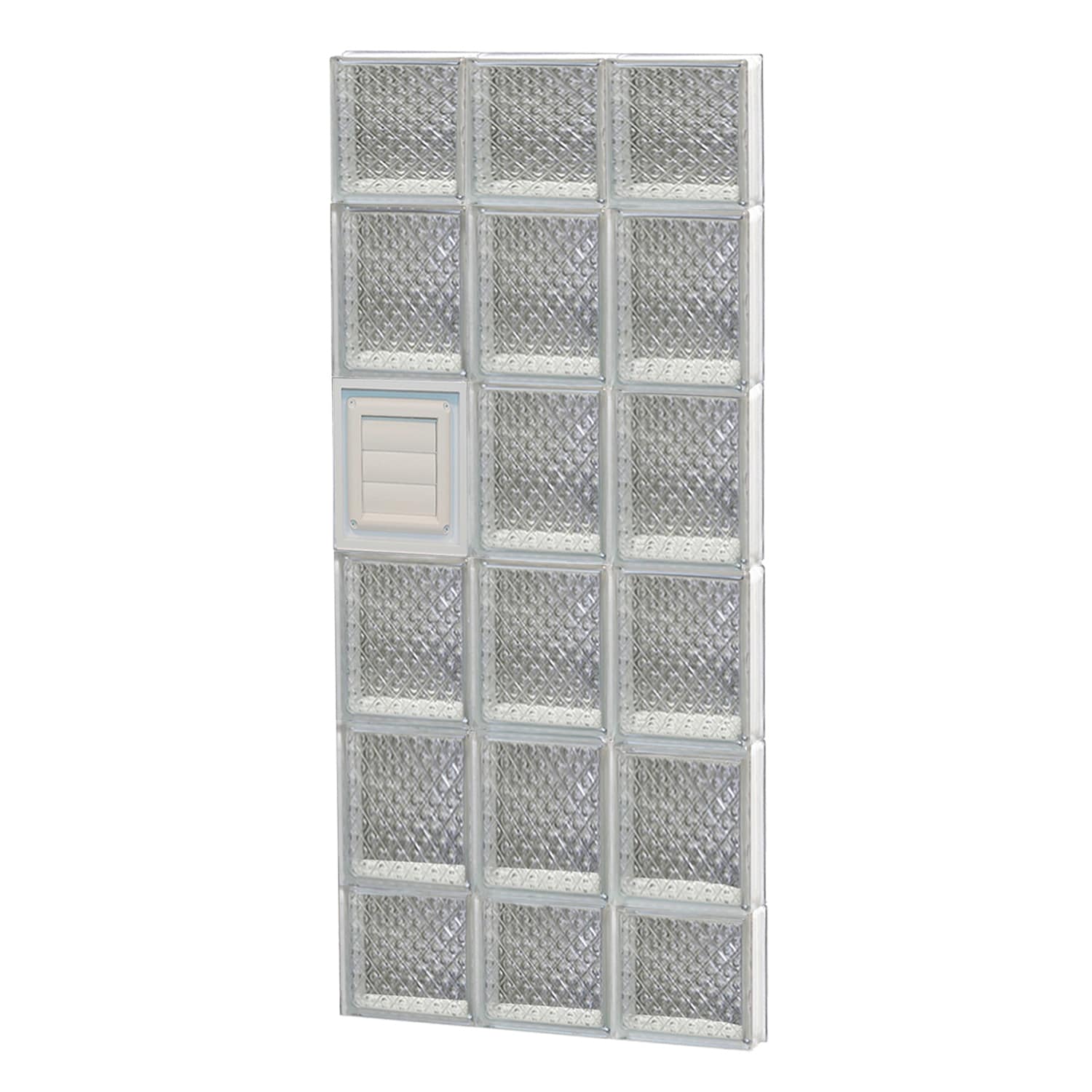 REDI2SET D1844DP Diamond Glass 17-1/4-in x 42-1/2-in Frameless Replacement Dryer vent Glass Block Window