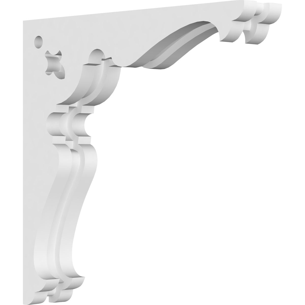 Ekena Millwork CORP01X10X10HE 1.875-in x 10-in x 10-in Heath Unfinished White PVC Paintable Corbel