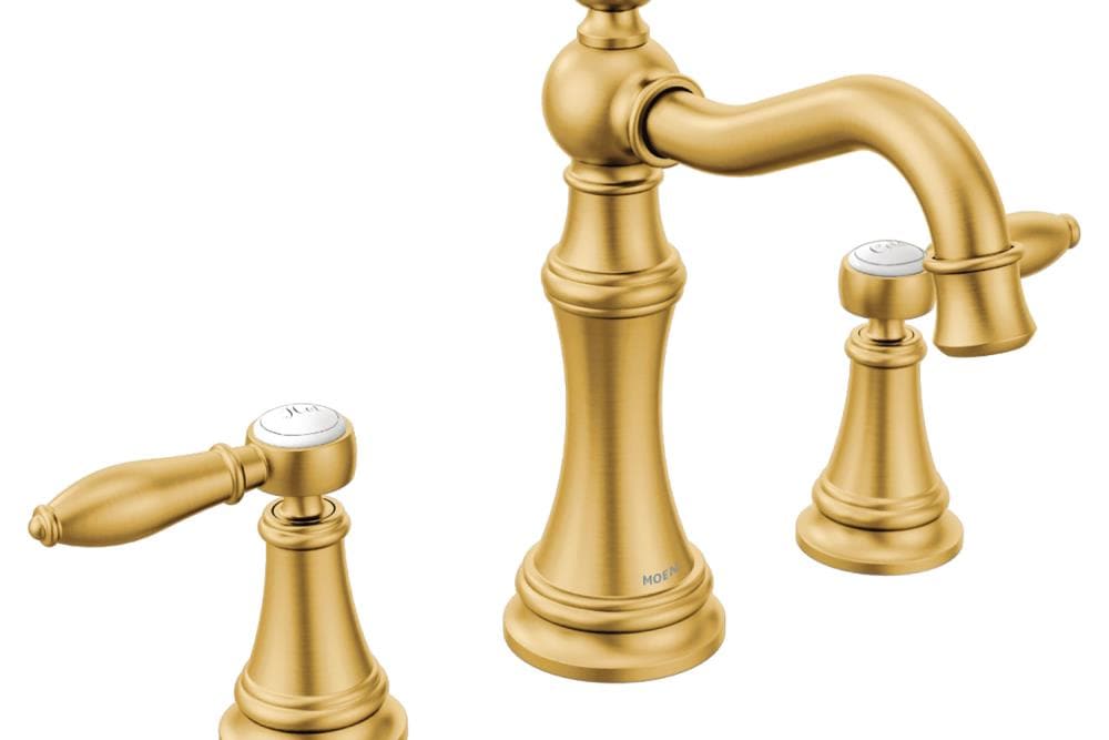 Moen Weymouth Brushed Gold 2-handle Widespread WaterSense Low-arc ...