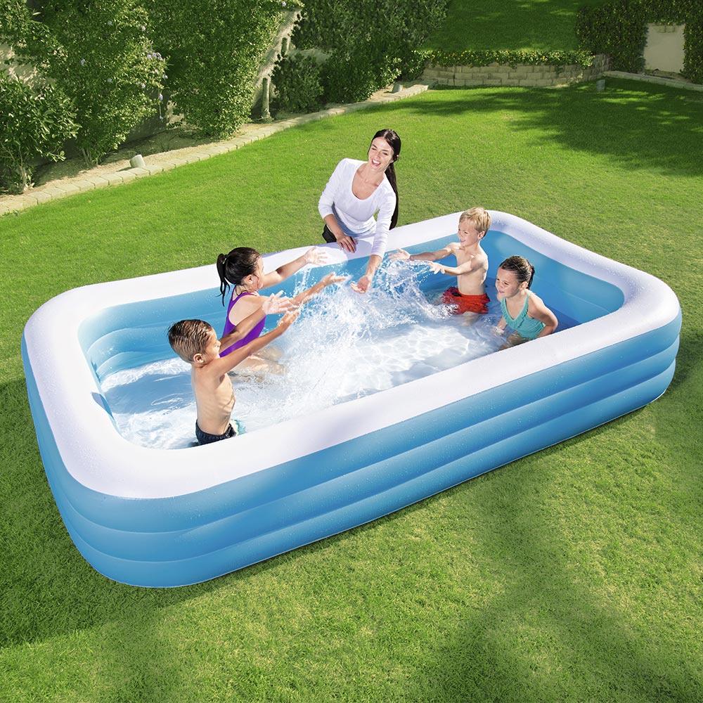 Rectangular Baby Pool with Soft Inflatable Floor 