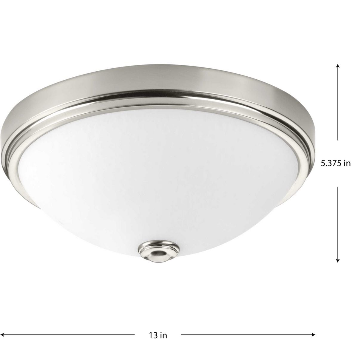 Brushed Nickel 13" LED Flush Mount with White Glass Shade