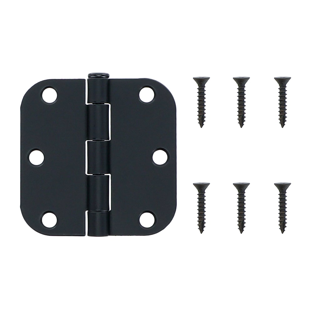 RELIABILT 3-in H x 5/8-in Radius Matte Black Mortise Interior Door Hinge #605665