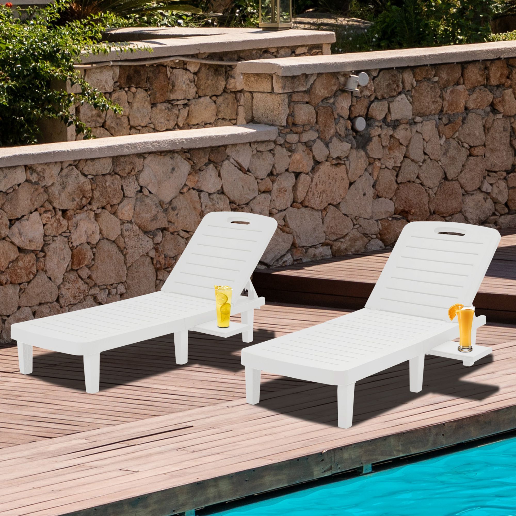 Lowes white plastic online lounge chairs