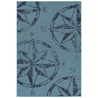 Kaleen Amalie 2 x 3 Light Blue Indoor/Outdoor Geometric Coastal Throw Rug Kaleen Amalie 2 x 3 Light Blue Indoor/Outdoor Geometric Coastal Throw Rug