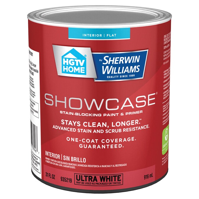 Hgtv Home By Sherwin-williams Showcase Flat Ultra White Tintable Interior Paint 1-quart In The Interior Paint Department At Lowescom