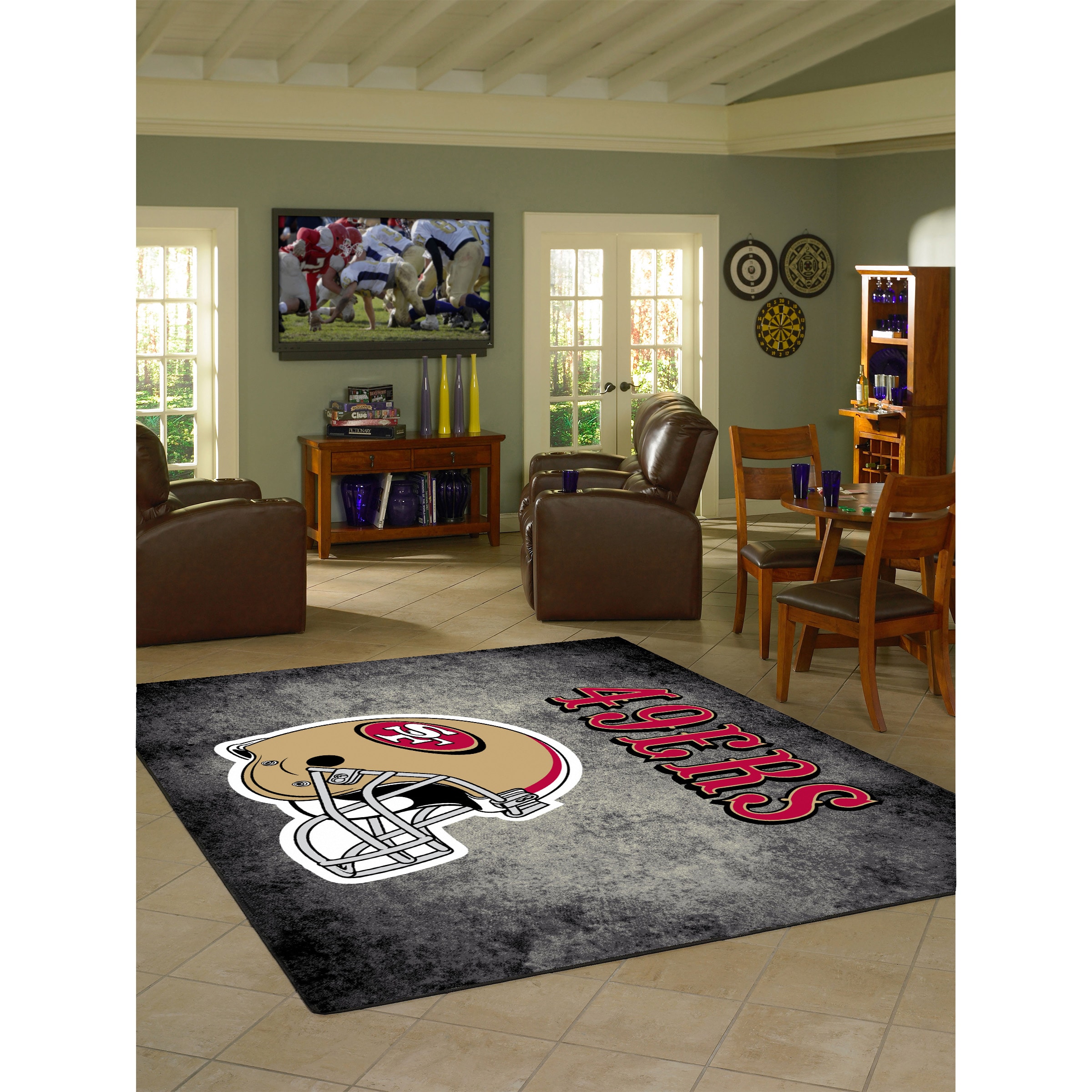 San Francisco 49ers NFL Team Logos Area Rug, Living Room Rug