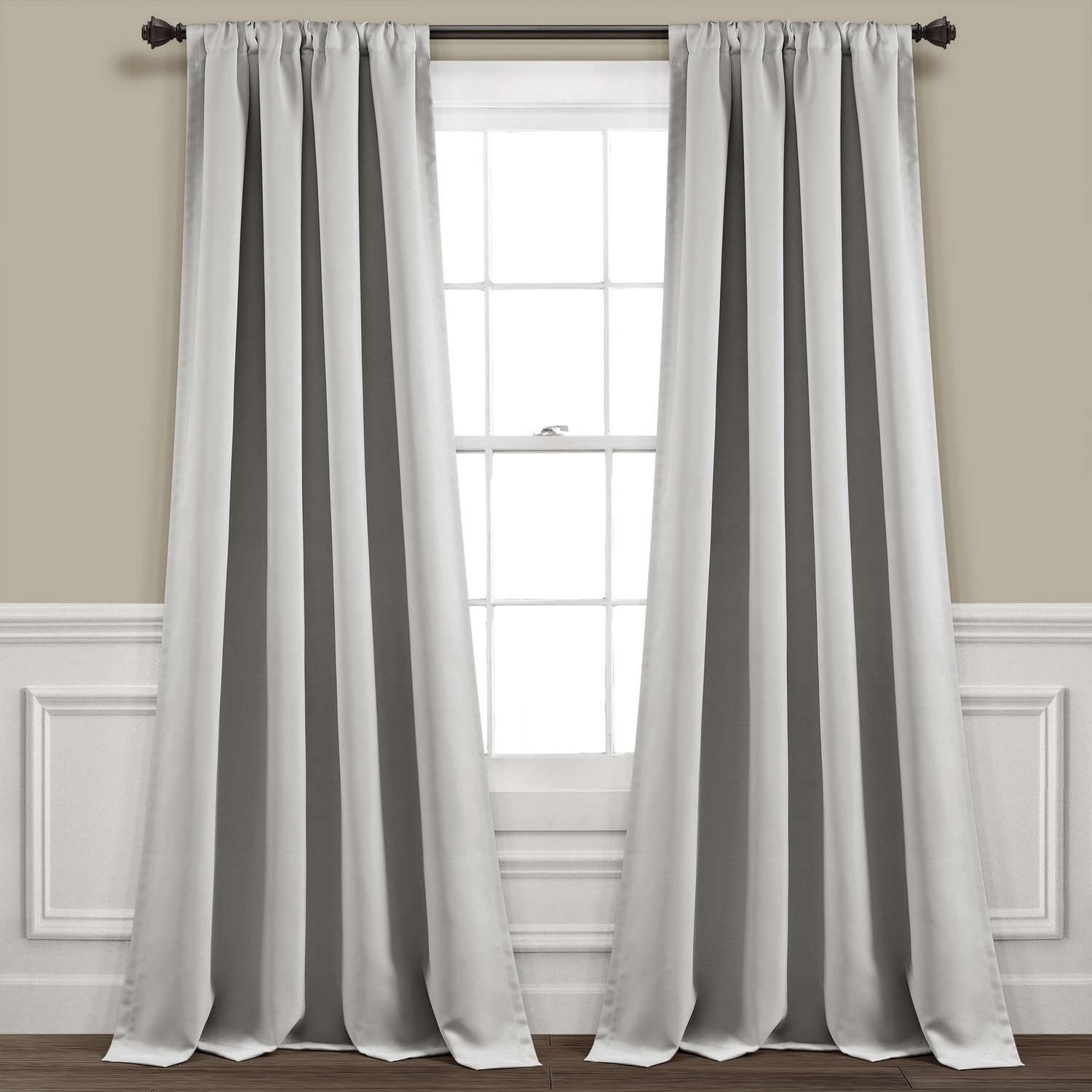 Lush Decor 16T007632 95-in Light Gray Blackout Rod pocket Curtain panel pair