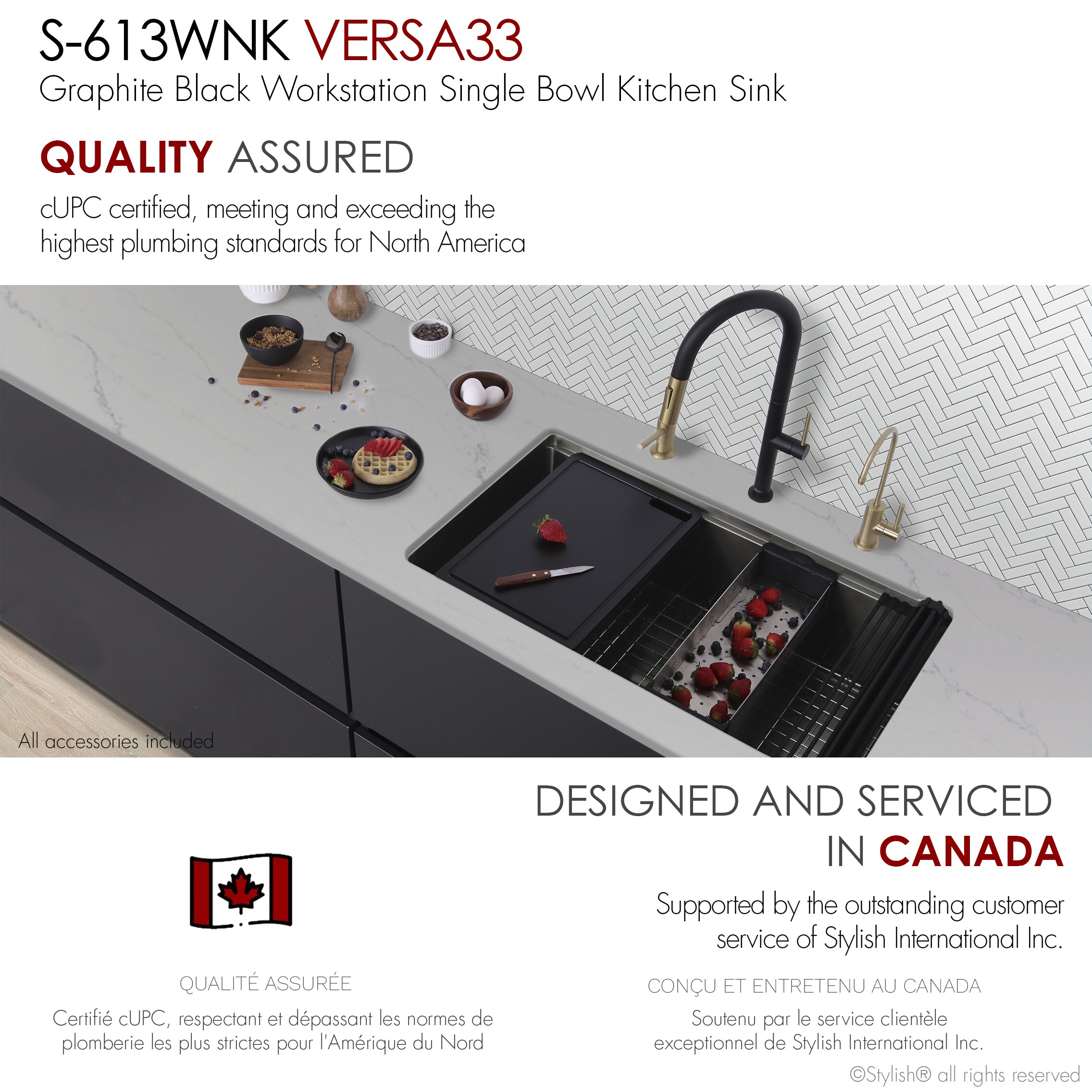 Stylish S-613WNK Kitchen-Sinks - View #4