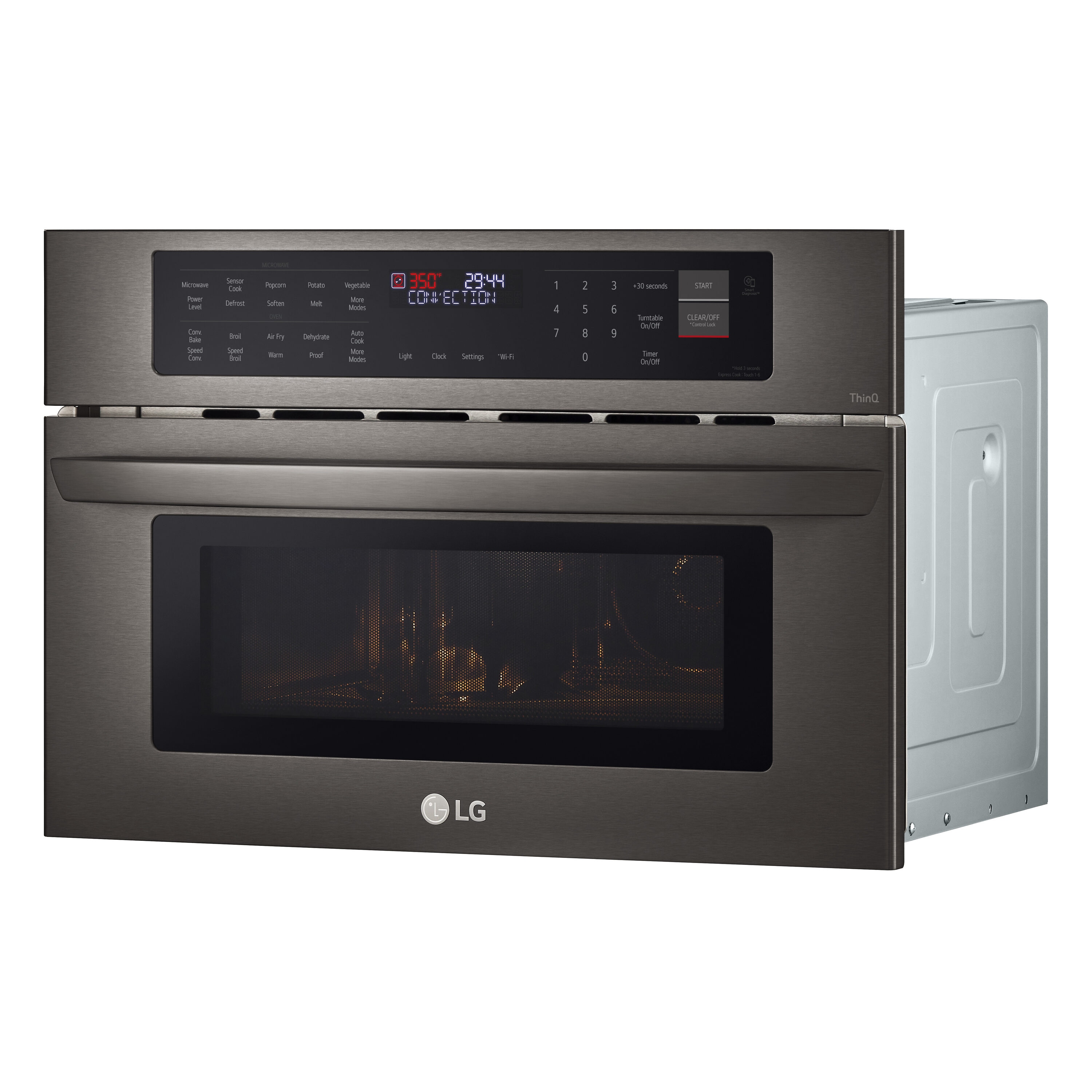LG 1.7/4.7 Cu. ft. Smart Combination Wall Oven with Convection and Air Fry Black Stainless Steel