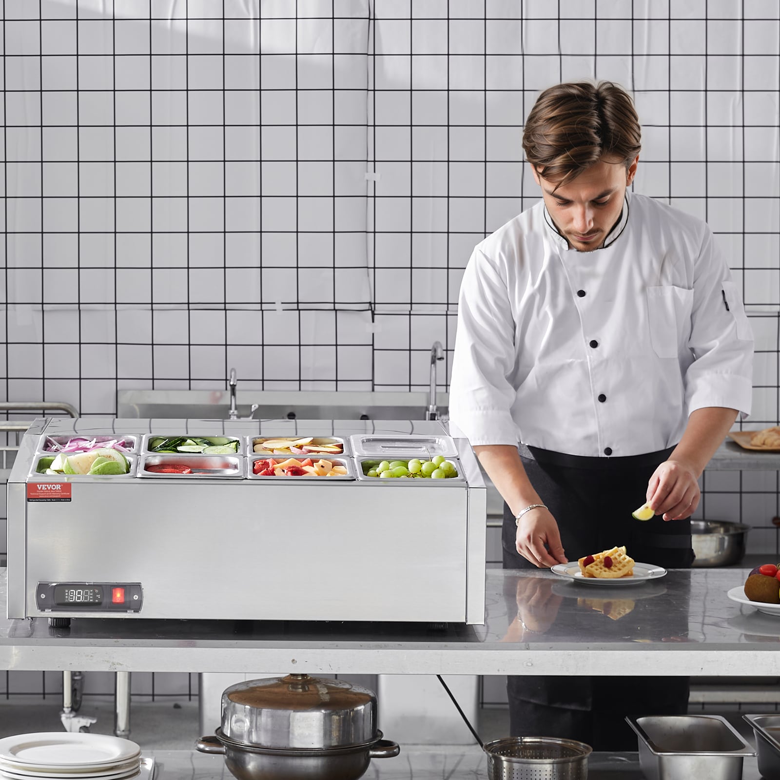 VEVOR KZJHSMCSK13503XB3V1 Refrig-Prep-Tables - View #2