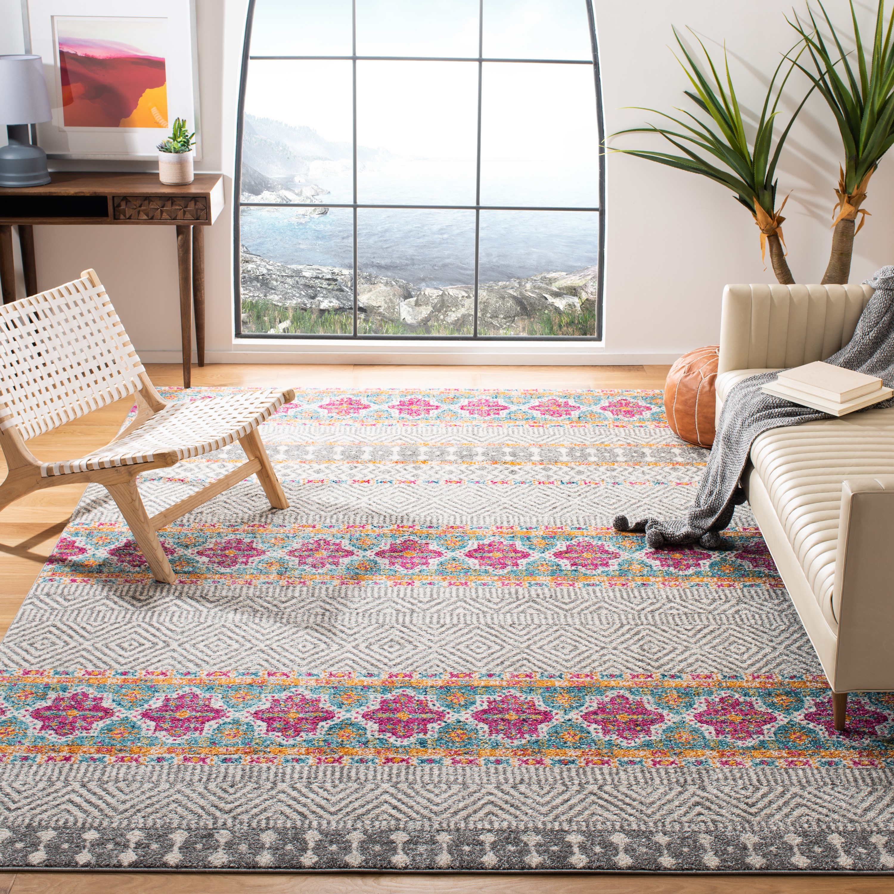 Safavieh MAD797F-1215 Madison Orano 12 x 15 (ft) Loomed Synthetic Gray/Ivory Rectangular Indoor Abstract Area rug