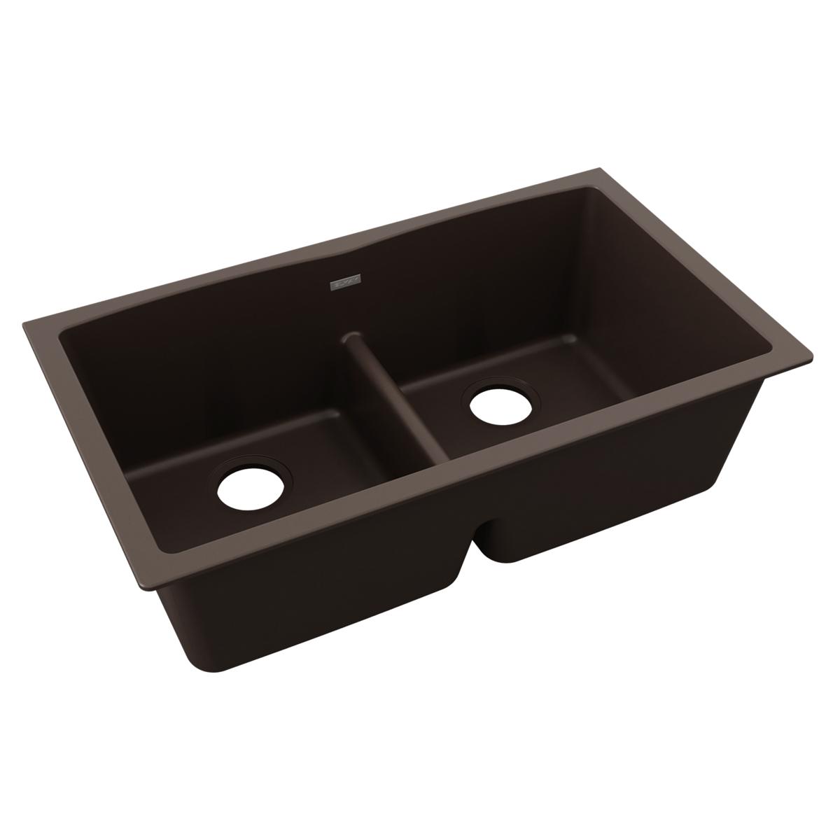 Elkay ELGDULB3322MC0 Undermount 33-Inches x 19-Inches Quartz Double equal bowl Kitchen Sink