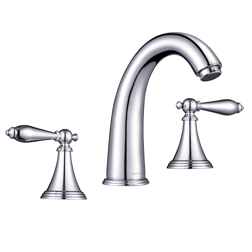 Yescom 81FH3007-H14-CHR-LO 3 Hole Bathroom Faucet Widespread Taps for Undermount Sink Chrome