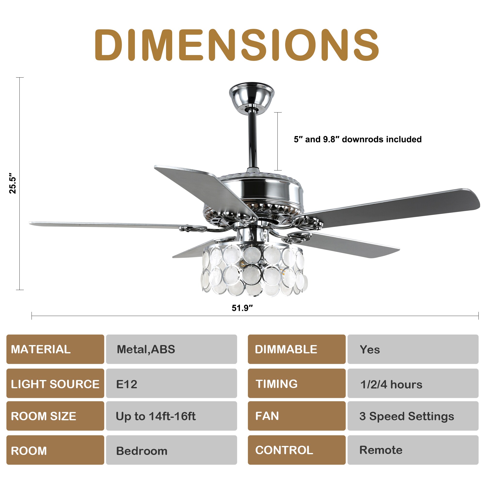 Bella Depot DCFS52H16 Ceiling-Fans - View #10