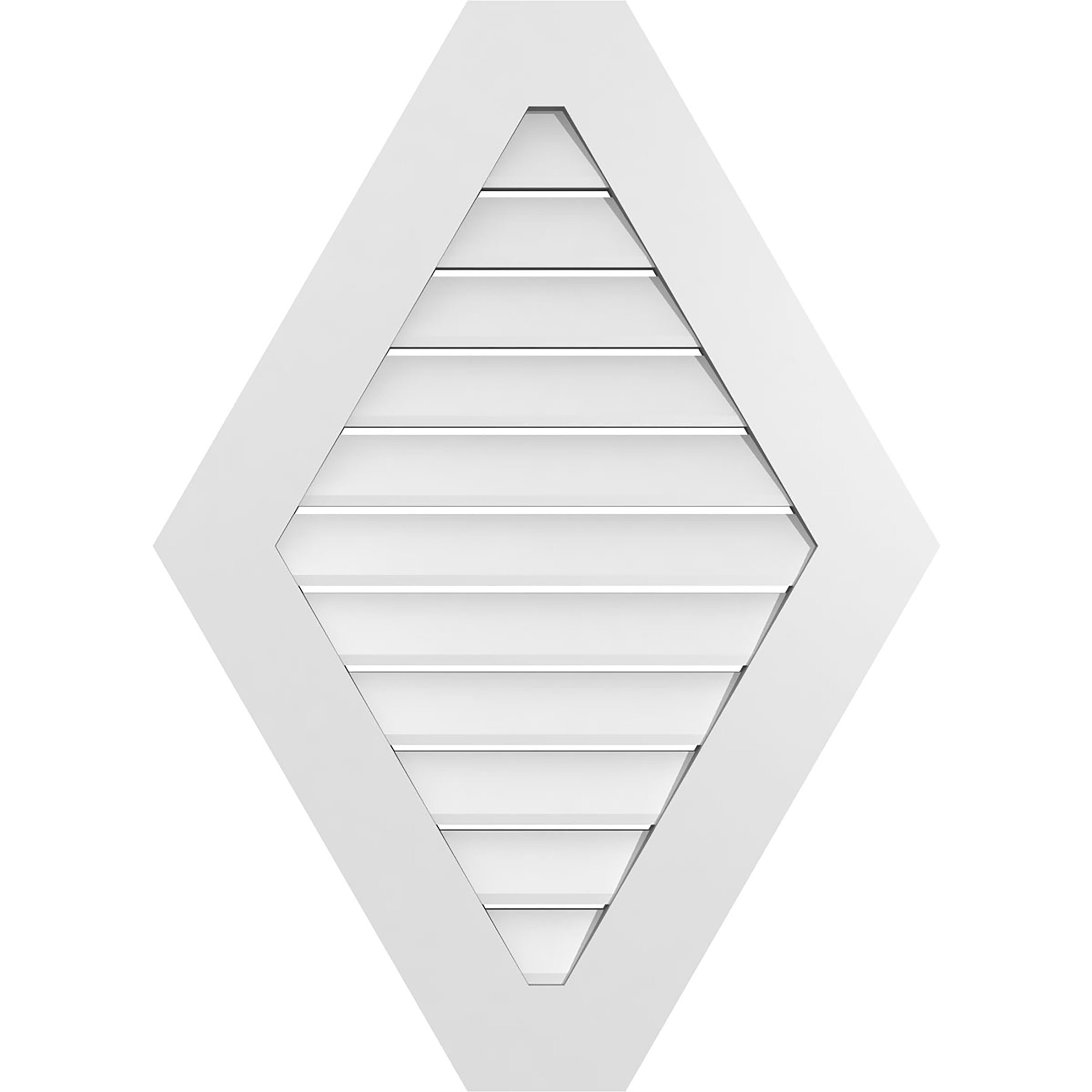 Ekena Millwork GVPHP26X3601SF 26-Inches x 36-Inches Off-white Peaked PVC Gable Louver Vent