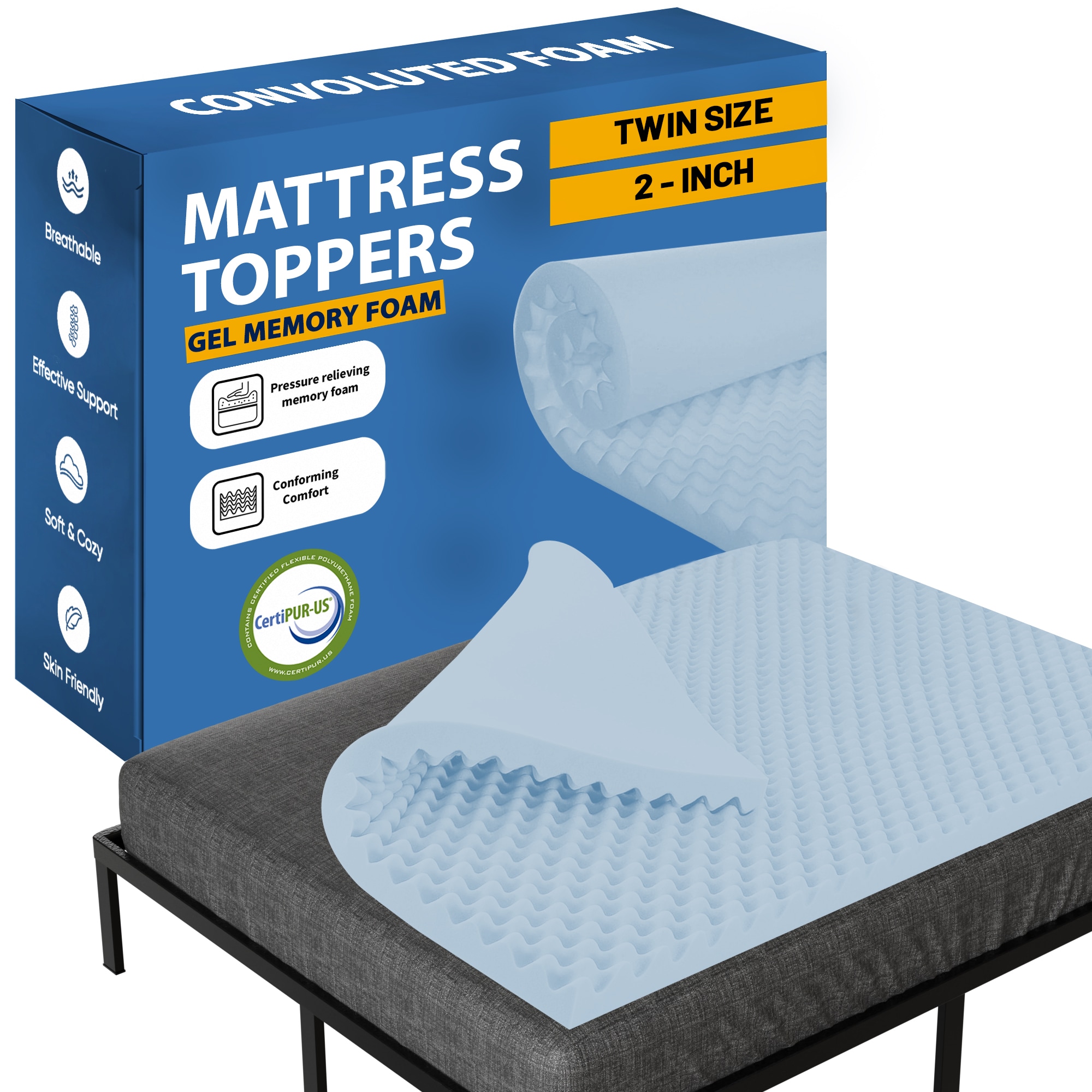 Glance 2-Inches Memory foam Encasement Mattress topper