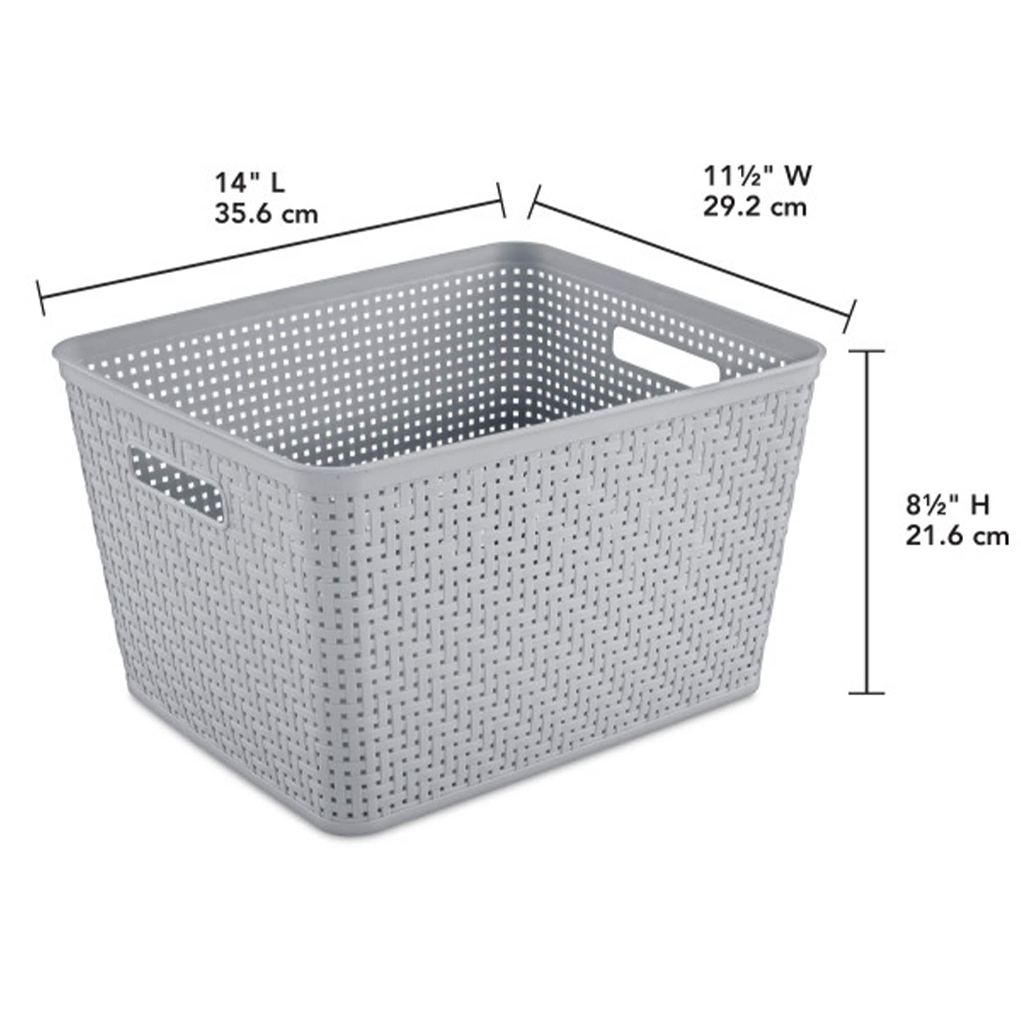 Sterilite 6 Pack 11.5 in W x 8.5 in H x 14 in D Gray Plastic Stackable Basket 320536 at Lowes