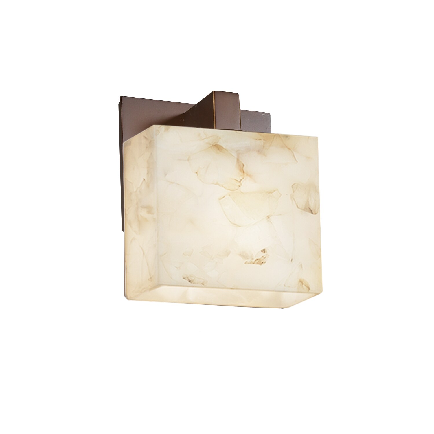 Justice Design Group ALR-8931-55-DBRZ Alabaster Rocks 5.5-in W 1-Light Dark Bronze Transitional Wall Sconce