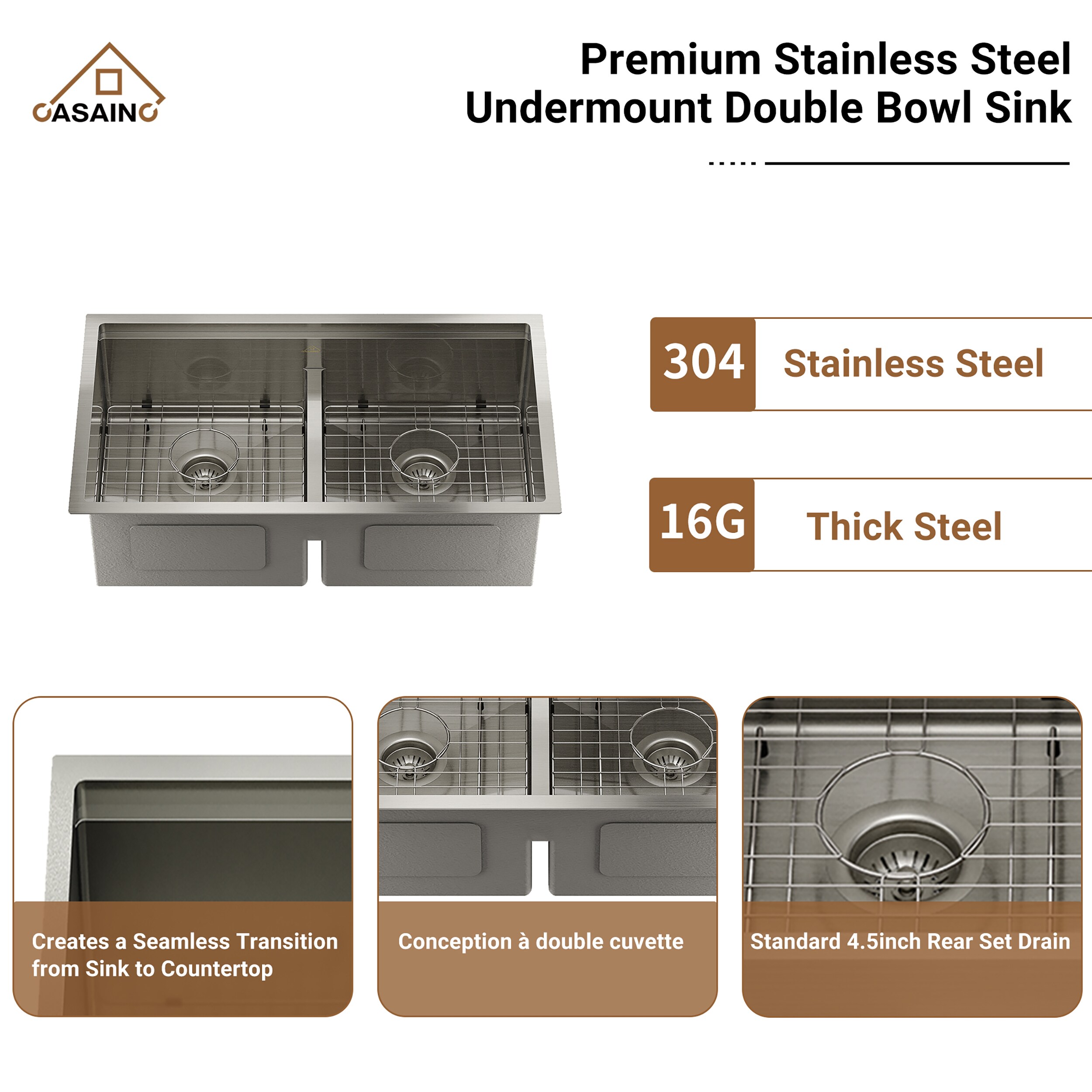 CASAINC CROV-TMSSHG3019 Kitchen-Sinks - View #7