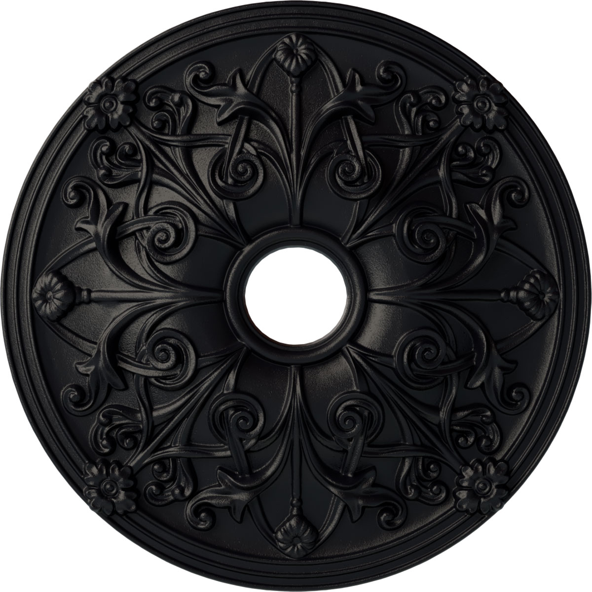 Ekena Millwork CM23JASGS Jamie 23.625-in W x 23.625-in L Painted Steel Gray Polyurethane Whole Ceiling Medallion