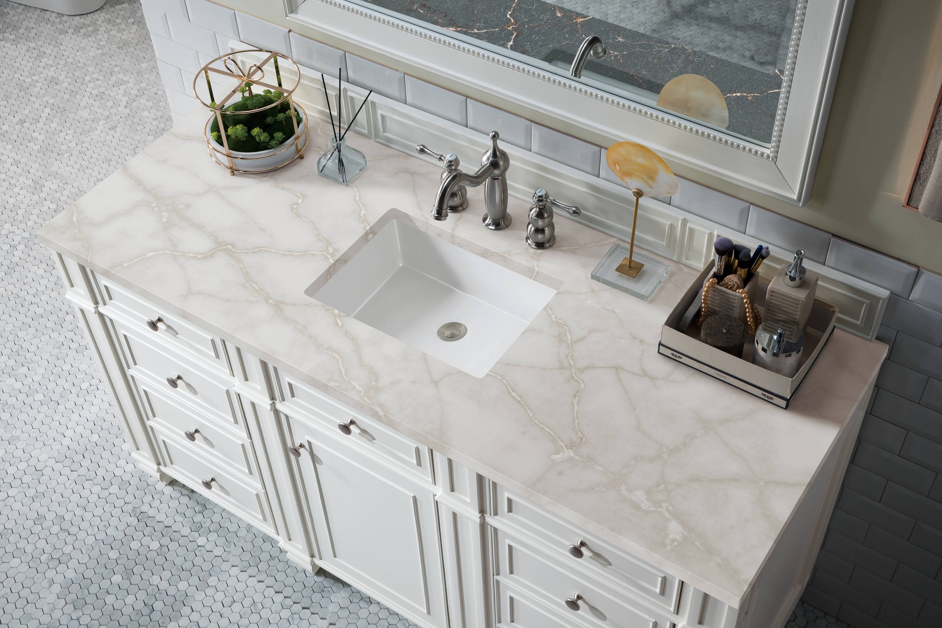 James Martin Vanities Bristol 60-in Bright White Undermount Single