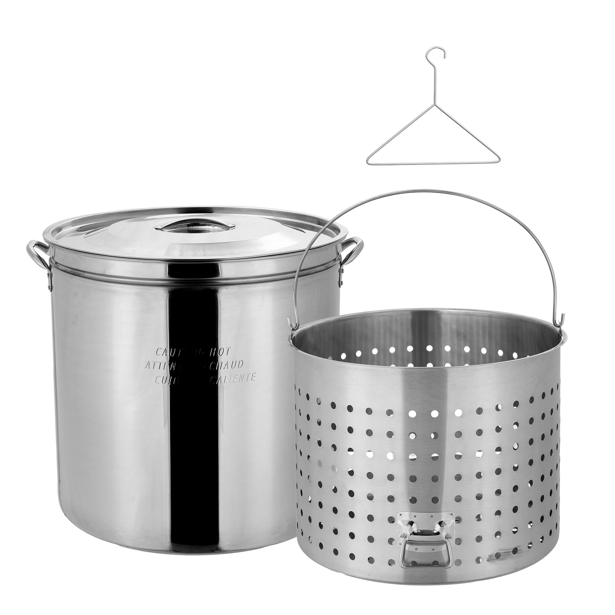 Winado -  82 QT 3 Piece Stainless Steel Stock Pots with Strainer Basket and Steamer