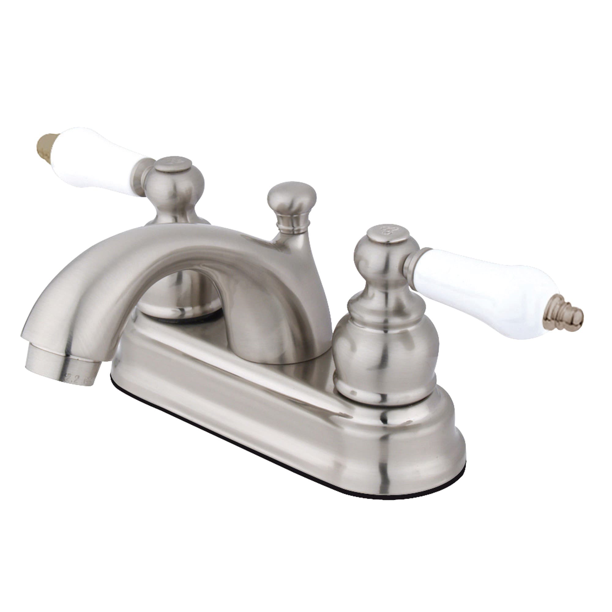 Elements of Design EB2608PL St. Regis Satin nickel 4-in centerset 2-handle Low-arc Residential Handle Bathroom Sink Faucet with Drain