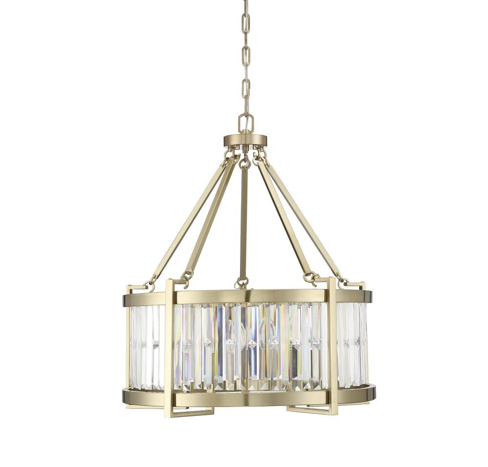 5-Light Noble Brass Transitional Bowl Hanging Pendant Light in the ...