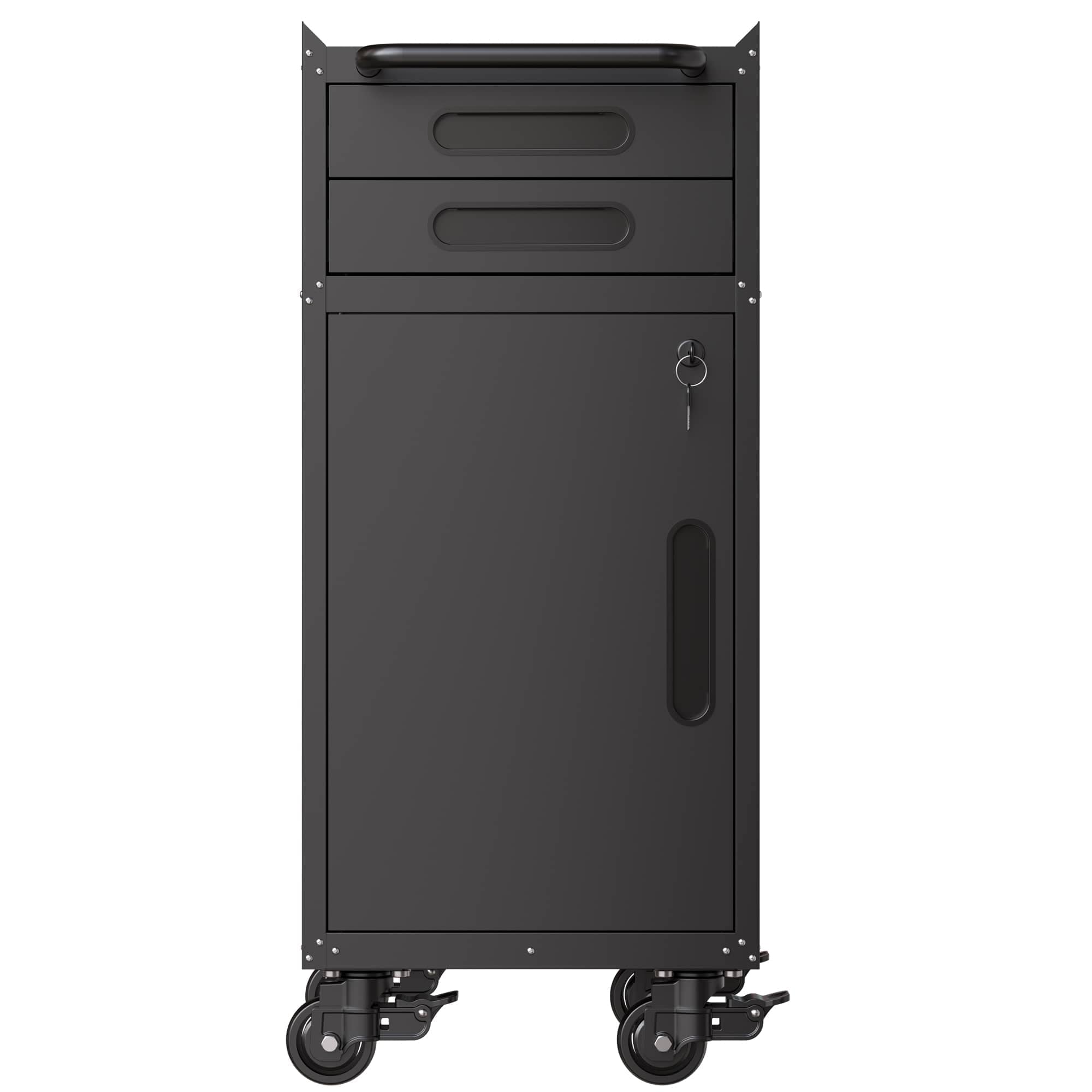 Ama Pear Slim Metal Garage Organizer with Drawers and Wheels