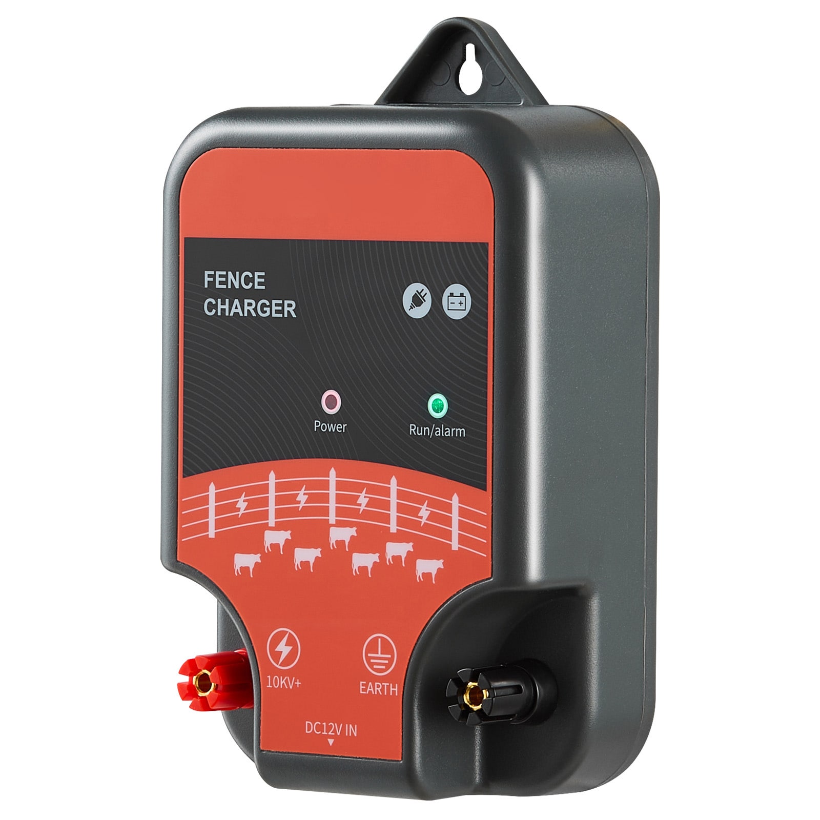 Mecale 10kV 2J AC DC Electric Fence Charger Energizer with LED Indicator 1.86-Mile Range for Livestock and Farm