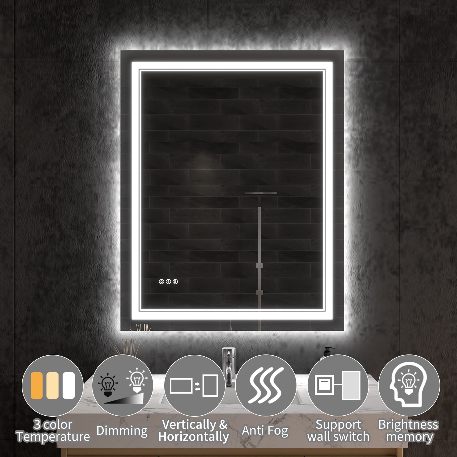 ExBrite DHBM2836BLAL Framed-Bath-Mirrors - View #4