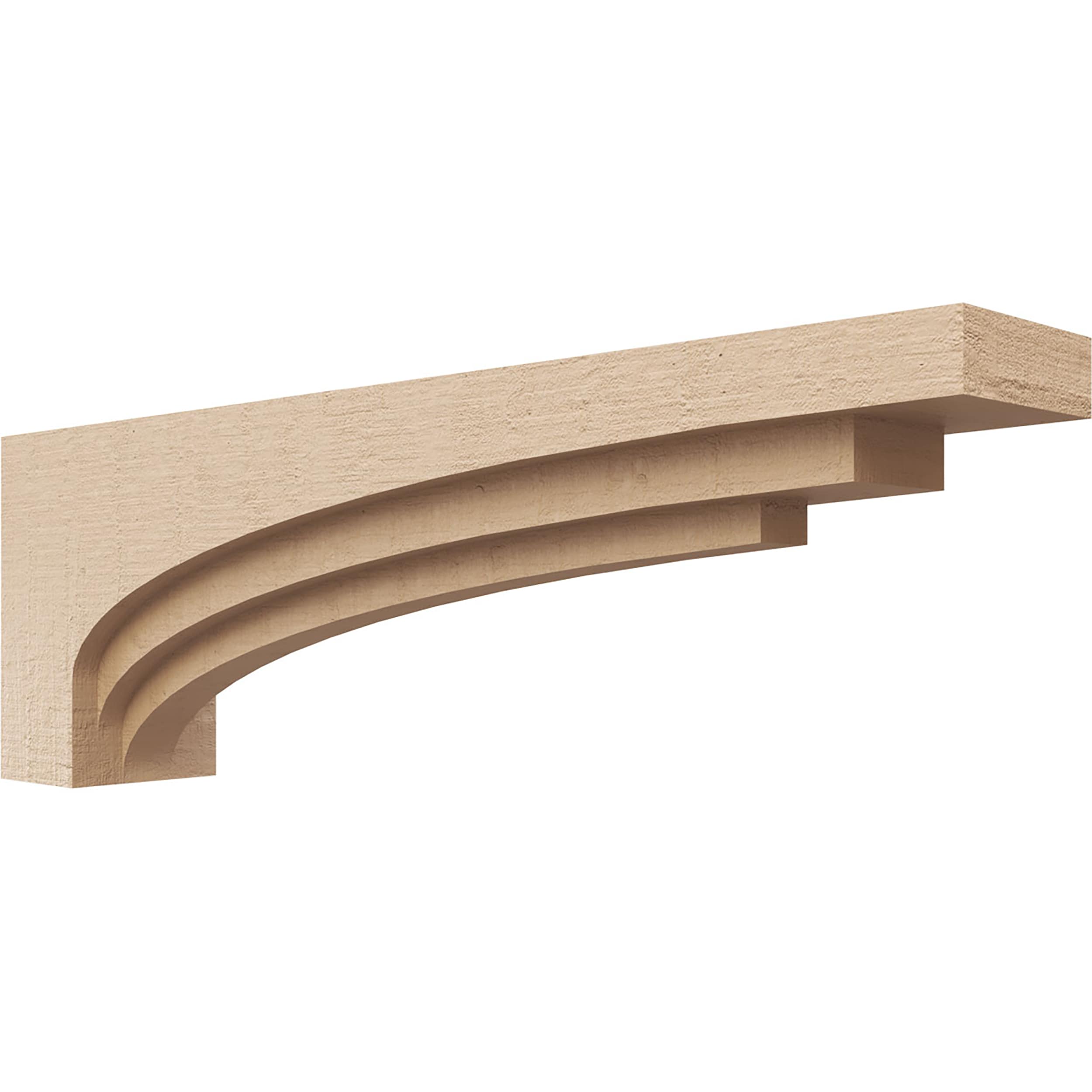 Ekena Millwork CORU03X18X06ROCRCPR 3-in x 18-in x 6-in Rough Cedar Woodgrain TimberThane Primed Urethane Paintable/Stainable Corbel