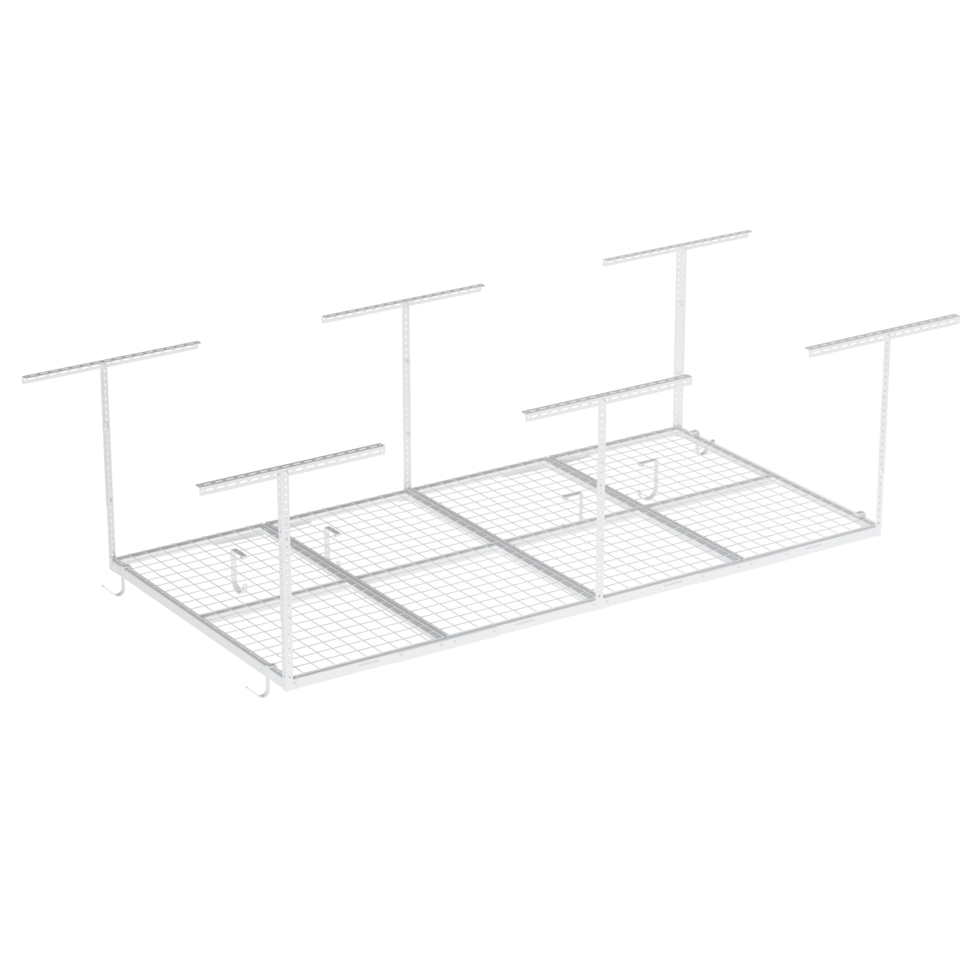 Fleximounts OHK48-E Adjustable Height Overhead Garage Storage 600-lb in White Steel ( 48-in W x 96-in D )