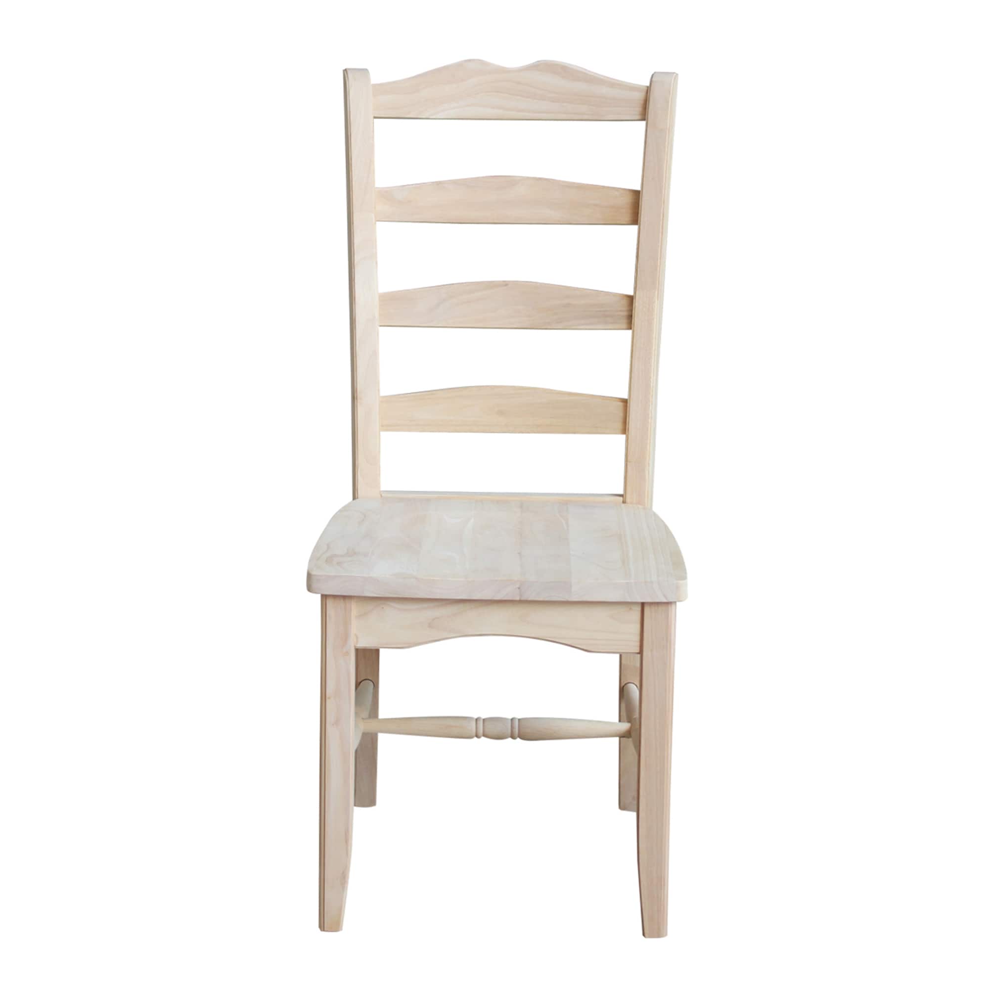 Unfinished Solid Wood Ladderback Dining Chairs (Set of 2)