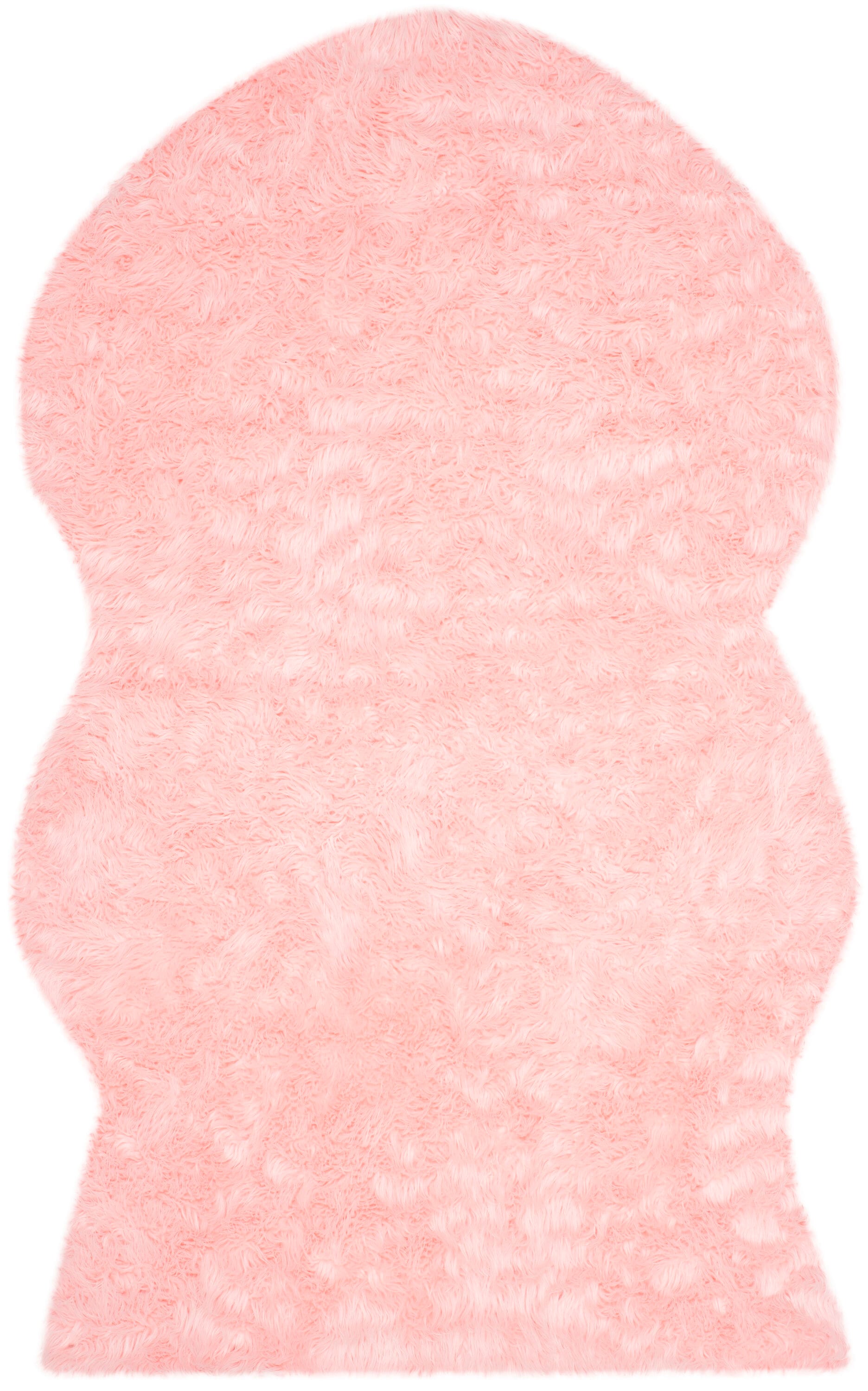 Safavieh FSS115G-5 Faux Sheep Skin Larissa 5 x 8 (ft) Loomed Synthetic Pink Irregular Indoor Solid Area rug