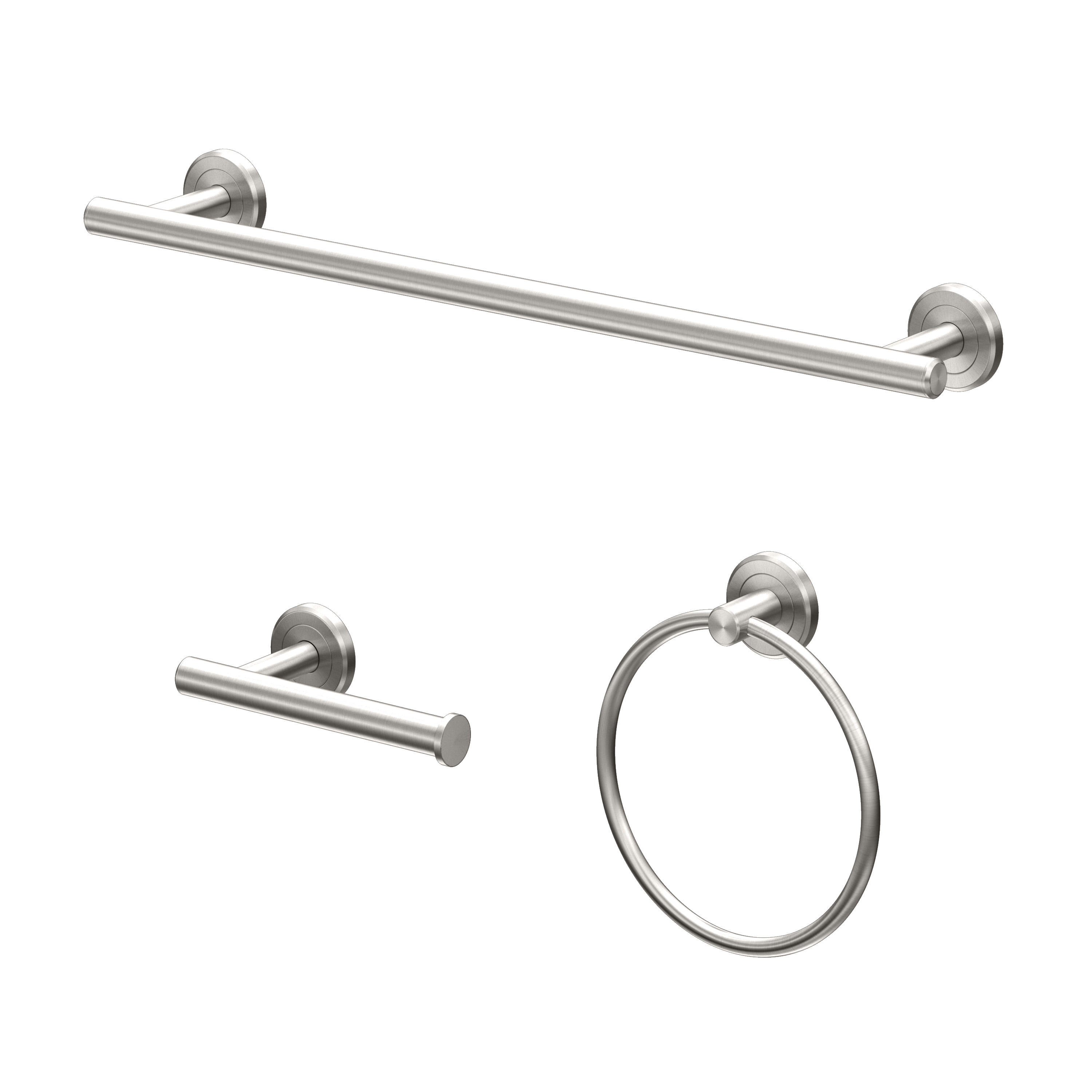 Satico 3-Piece Bath Hardware Set with Short Towel Poles, Toilet Paper Holder  and Towel Hook in Stainless Steel Chrome Plated FJB10230BM - The Home Depot