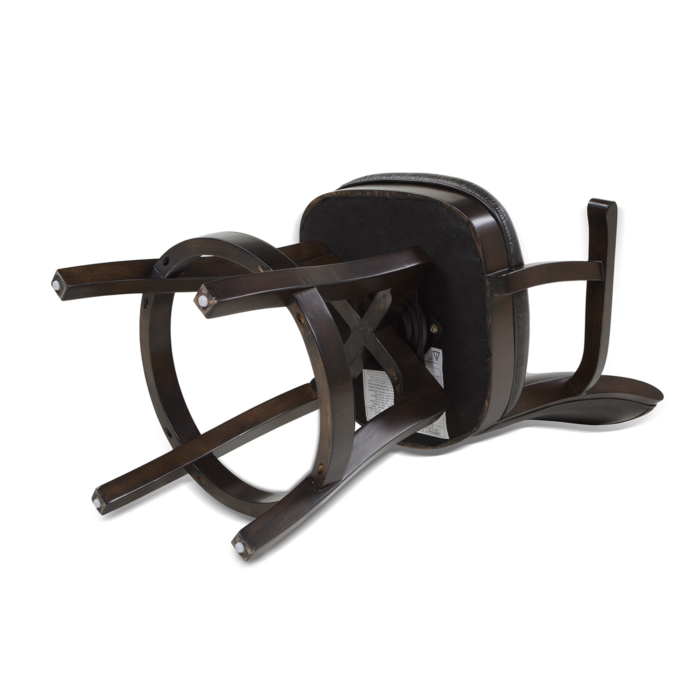 Williams 27" Swivel Counter Height Bar Stool in Vintage Black Faux Leather and Wood