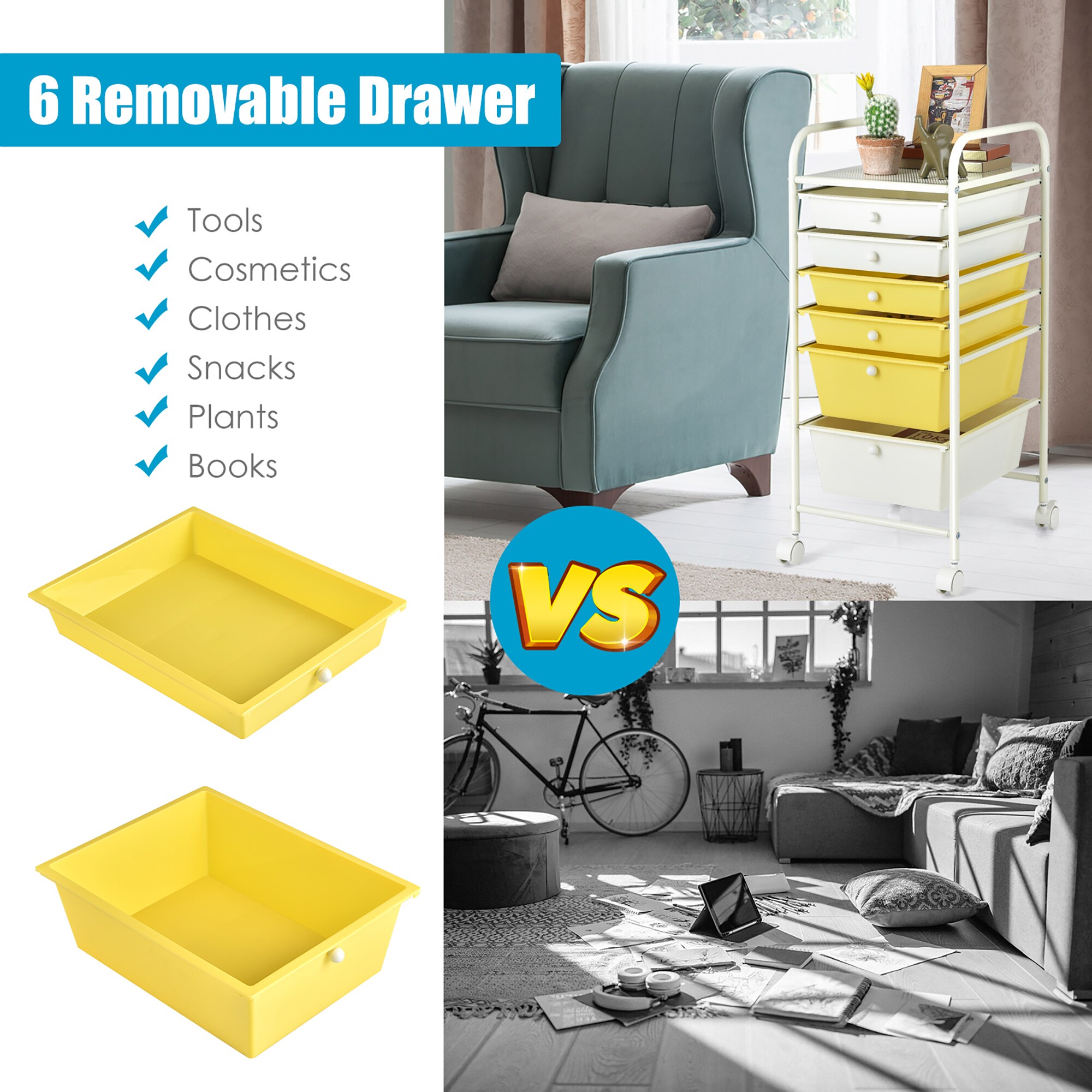 Costway CSHY006333 Storage-Drawers - View #7