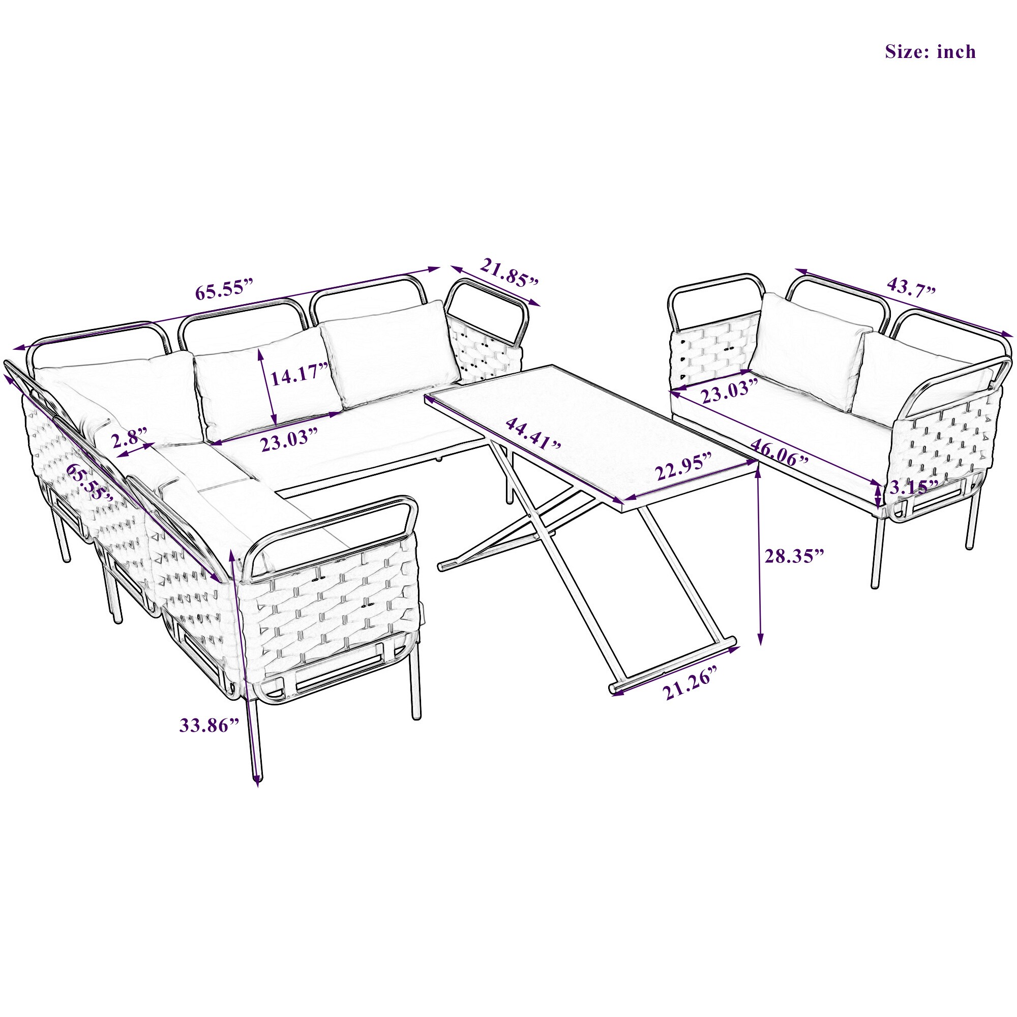 BABOOM BOM-0021AAE-OR Patio-Dining-Sets - View #5