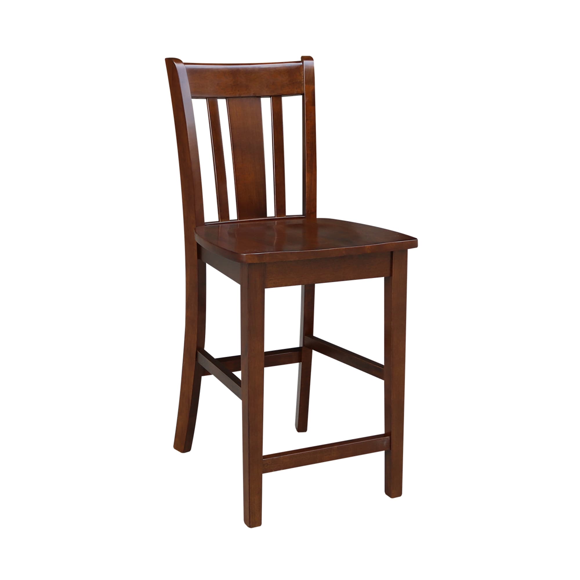 San Remo 24" Espresso Solid Wood Counter-Height Stool