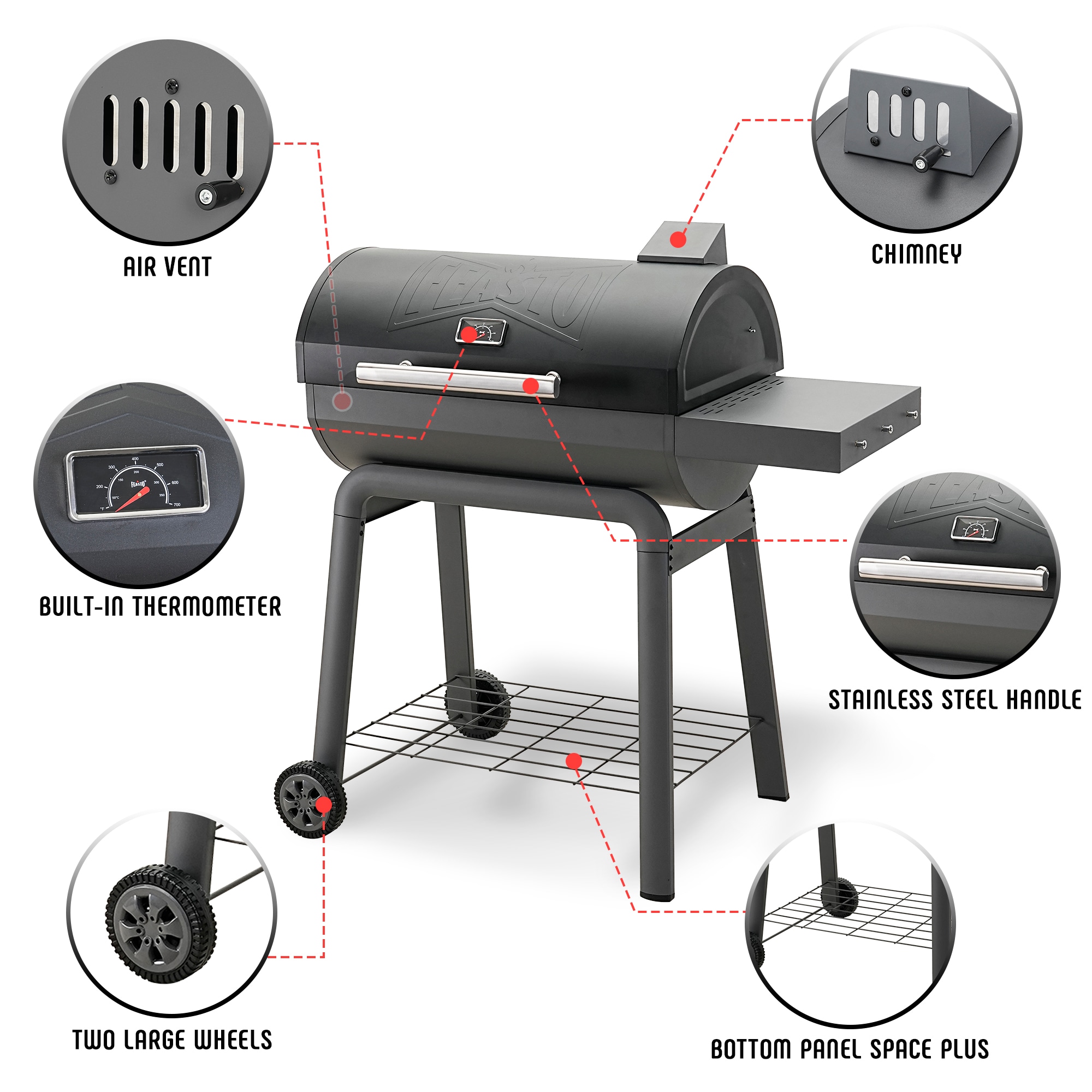 Feasto CG3019 Charcoal-Grills - View #6