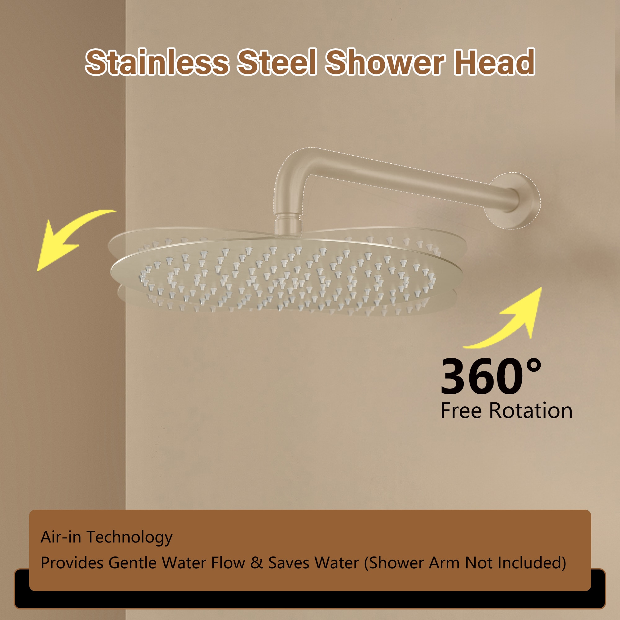 CASAINC CASATW701-5BG Fixed-Showerhead - View #4
