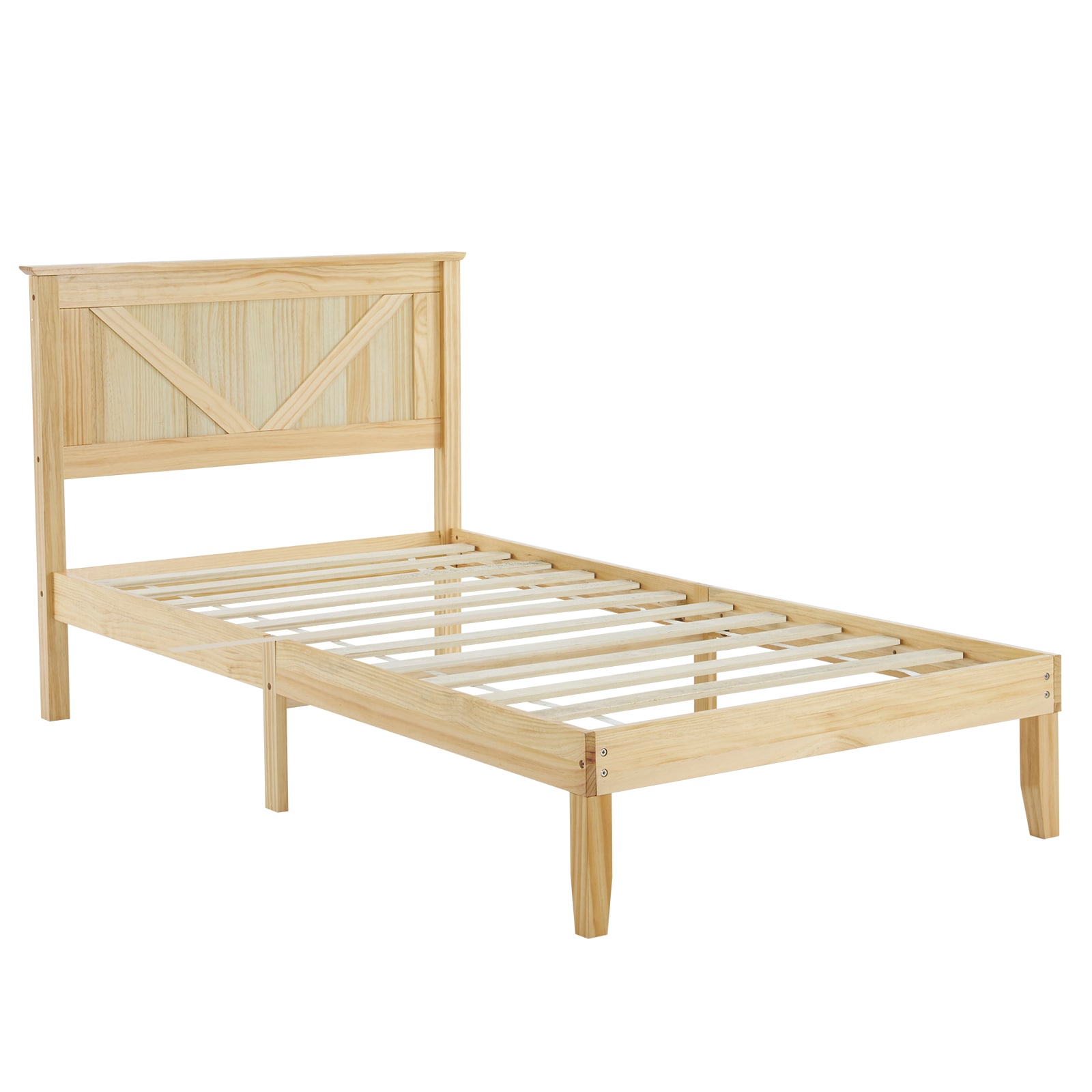 Outopee LO1G52004470 Yellow Twin Wood Bed frame Bed